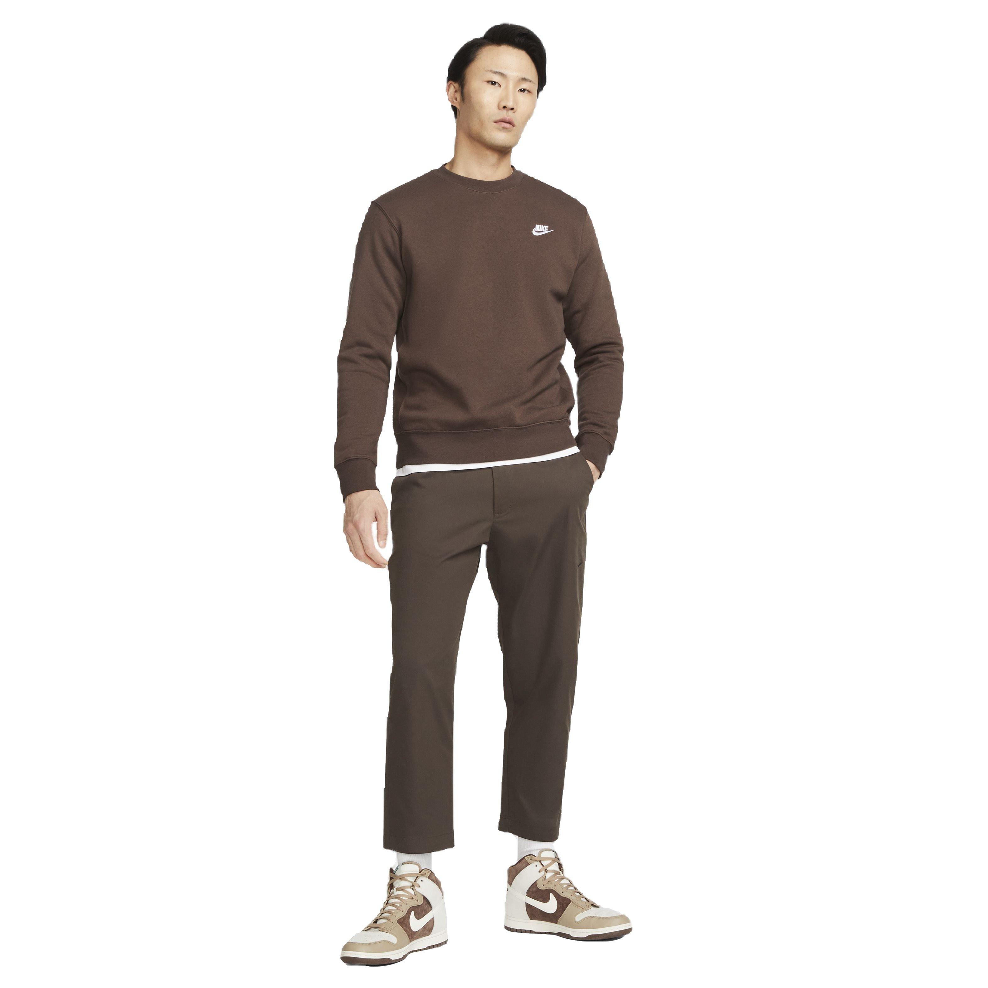 Nike Men's Sportswear Club Fleece BB Crew Sweatshirt - BROWN Thumbnail View 5