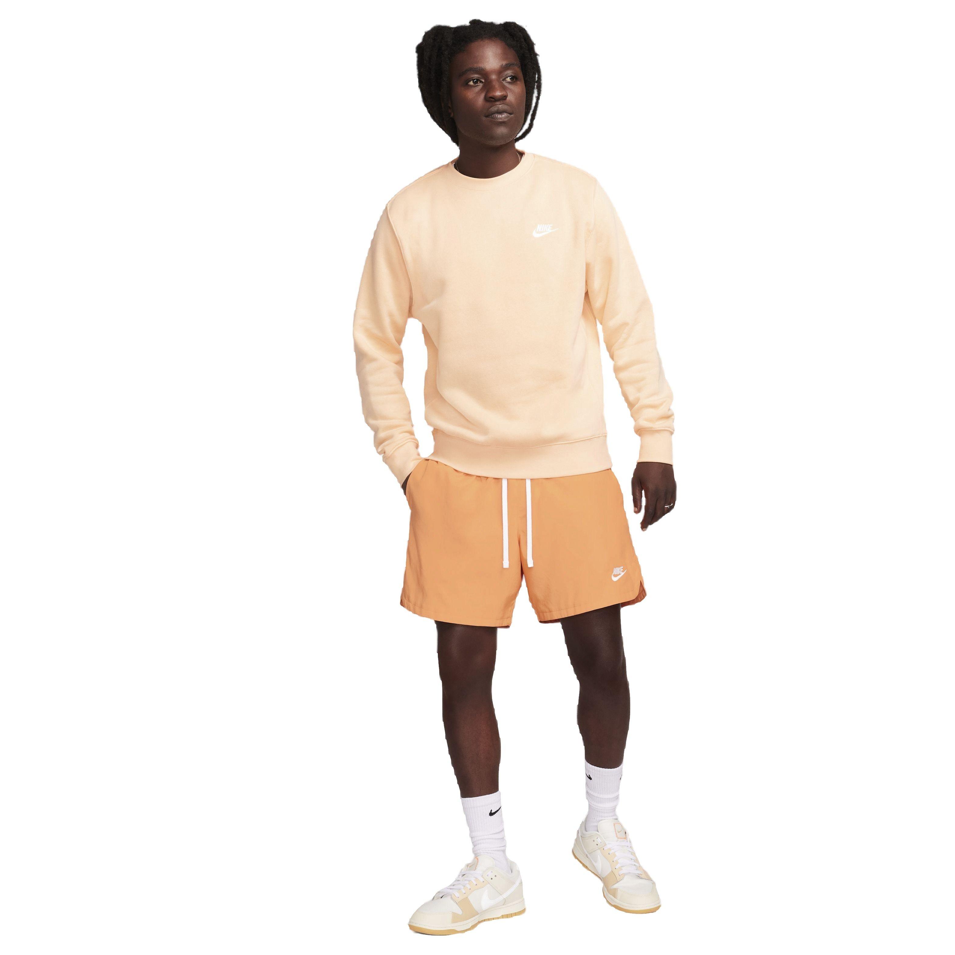 Nike Men's Sportswear Club Fleece BB Crew Sweatshirt - ORANGE Thumbnail View 4