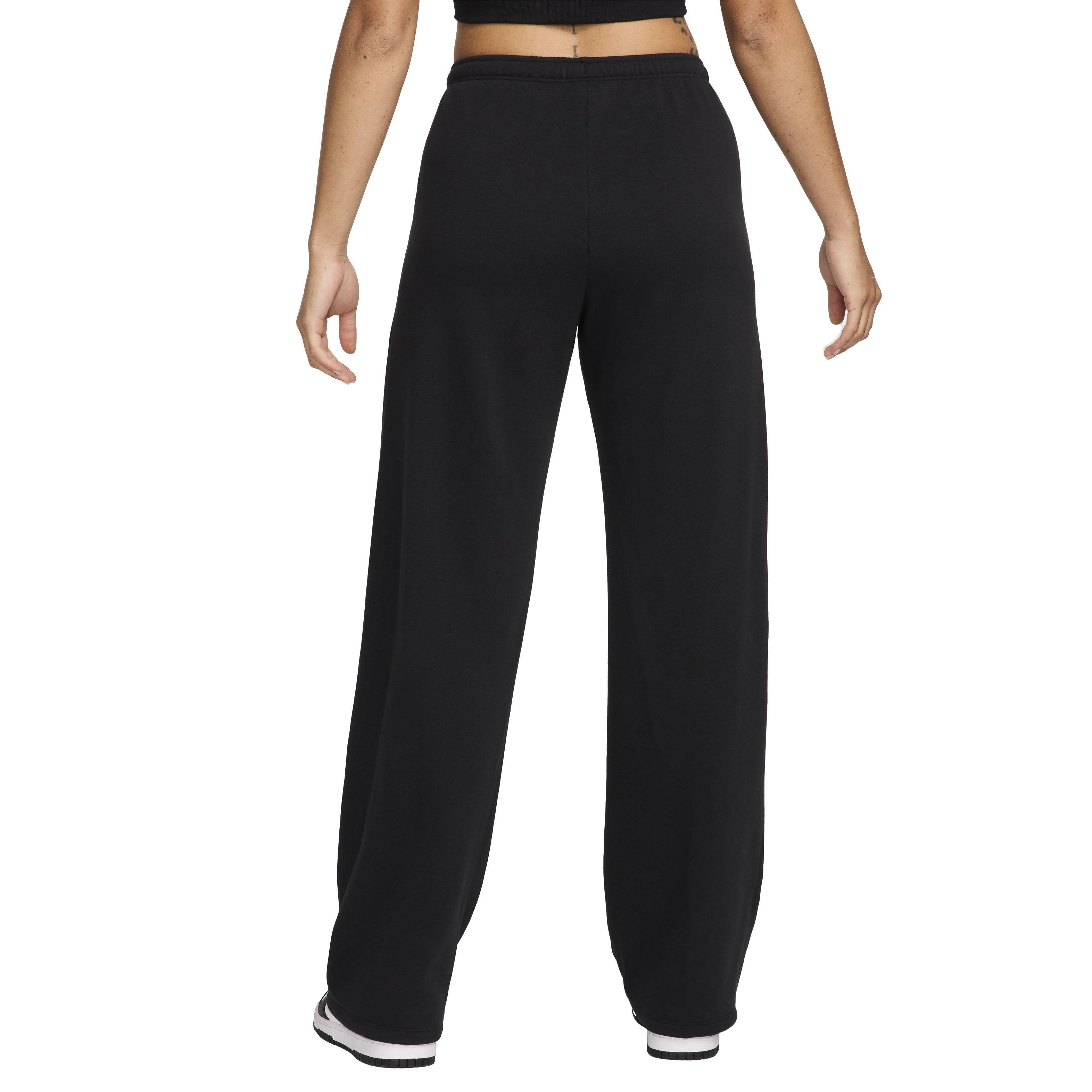 Nike Women's Sportswear Chill Terry Mid-Rise French Terry Open-Hem Sweatpants - BLACK Thumbnail View 2