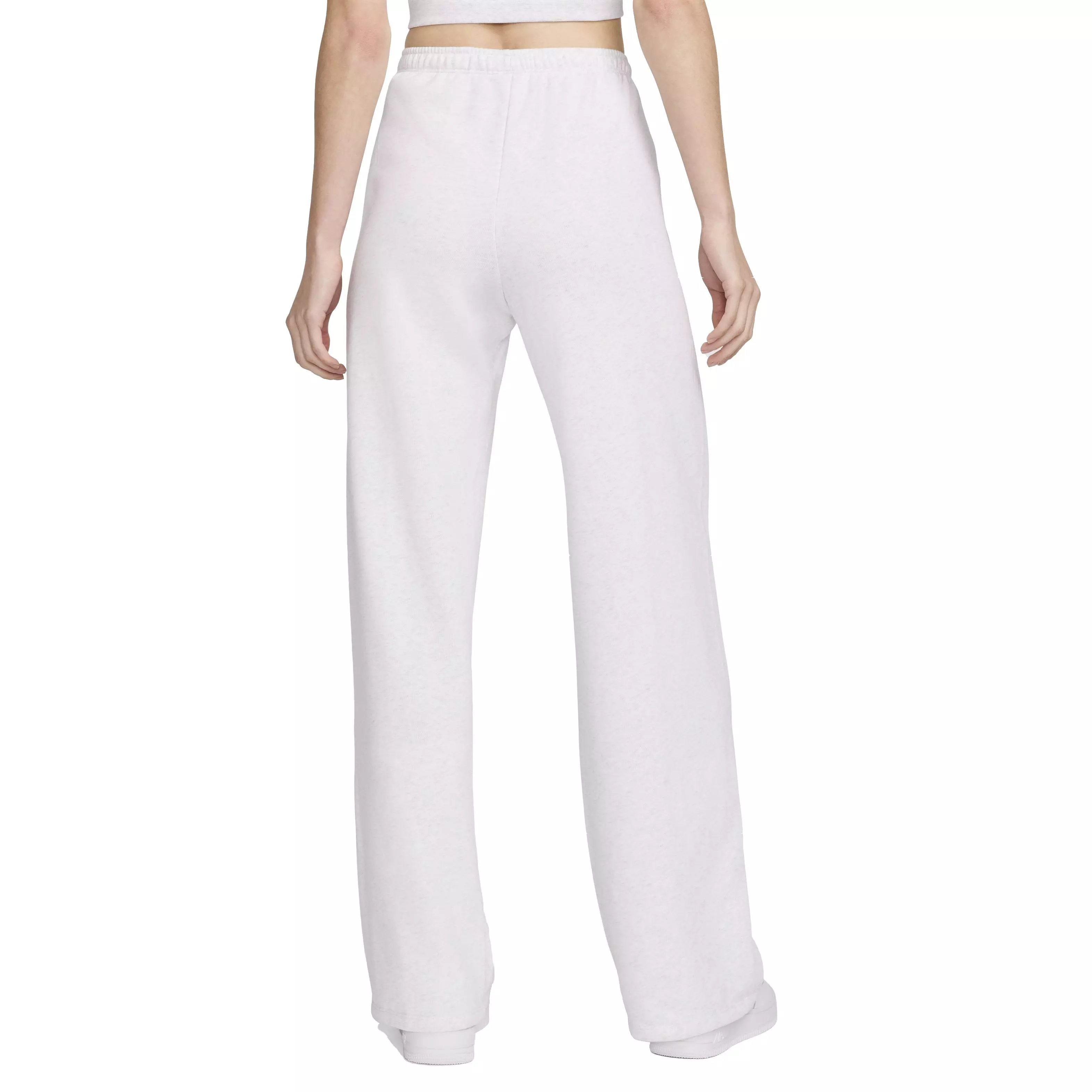 Nike Women's Sportswear Chill Terry Mid-Rise French Terry Open-Hem Sweatpants - WHITE