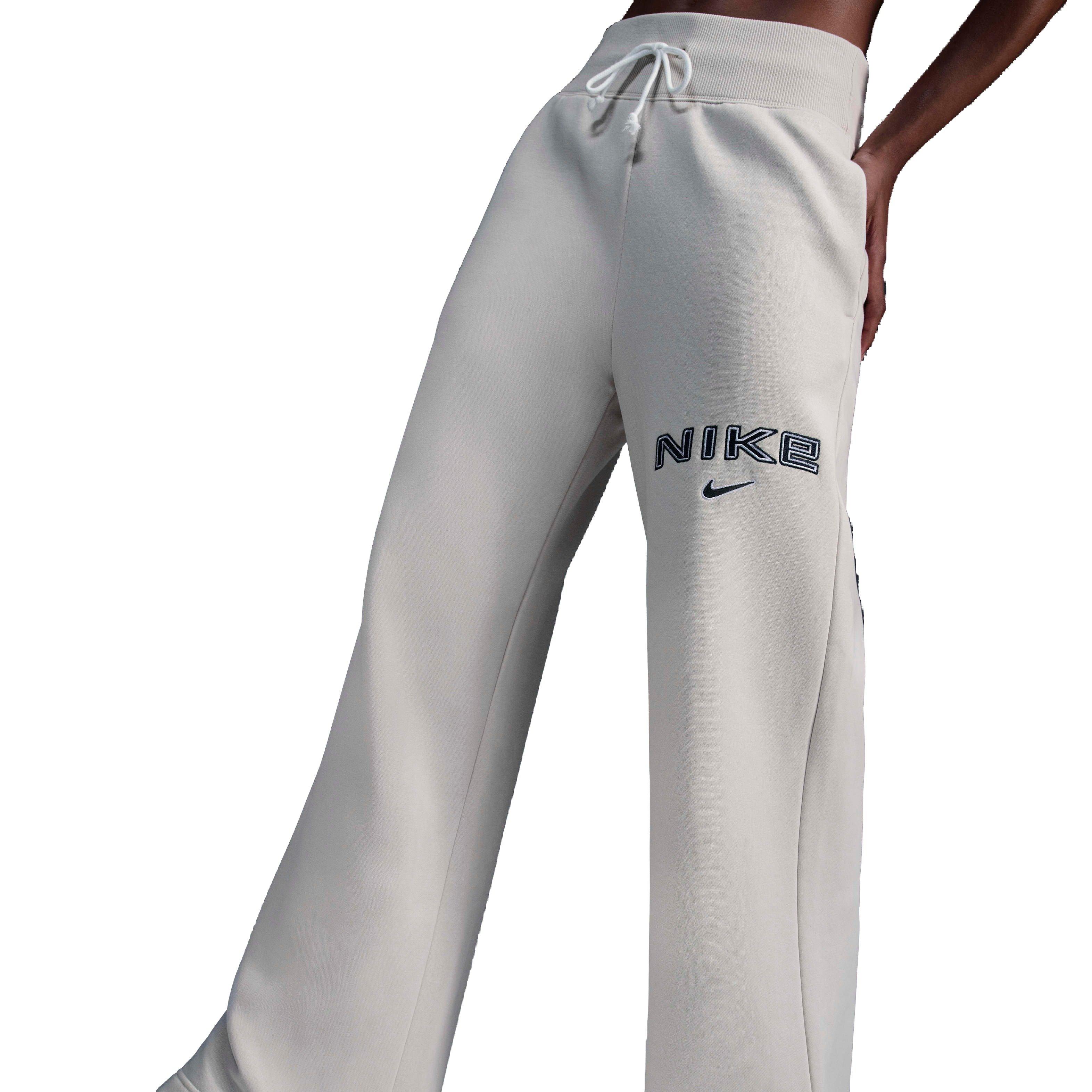 Nike Women's Sportswear Phoenix Fleece High-Rise Wide-Leg Logo Pants - LT BROWN Thumbnail View 1