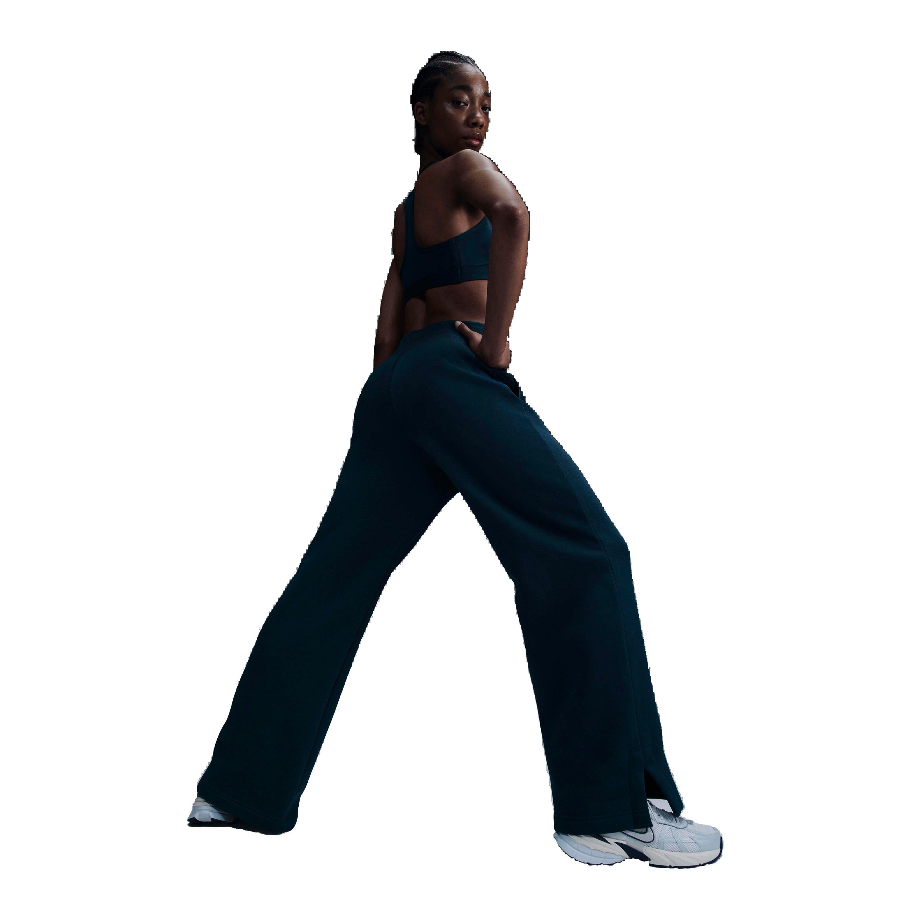 Nike Women's Sportswear Phoenix Fleece High-Rise Wide-Leg Logo Pants - NAVY Thumbnail View 2