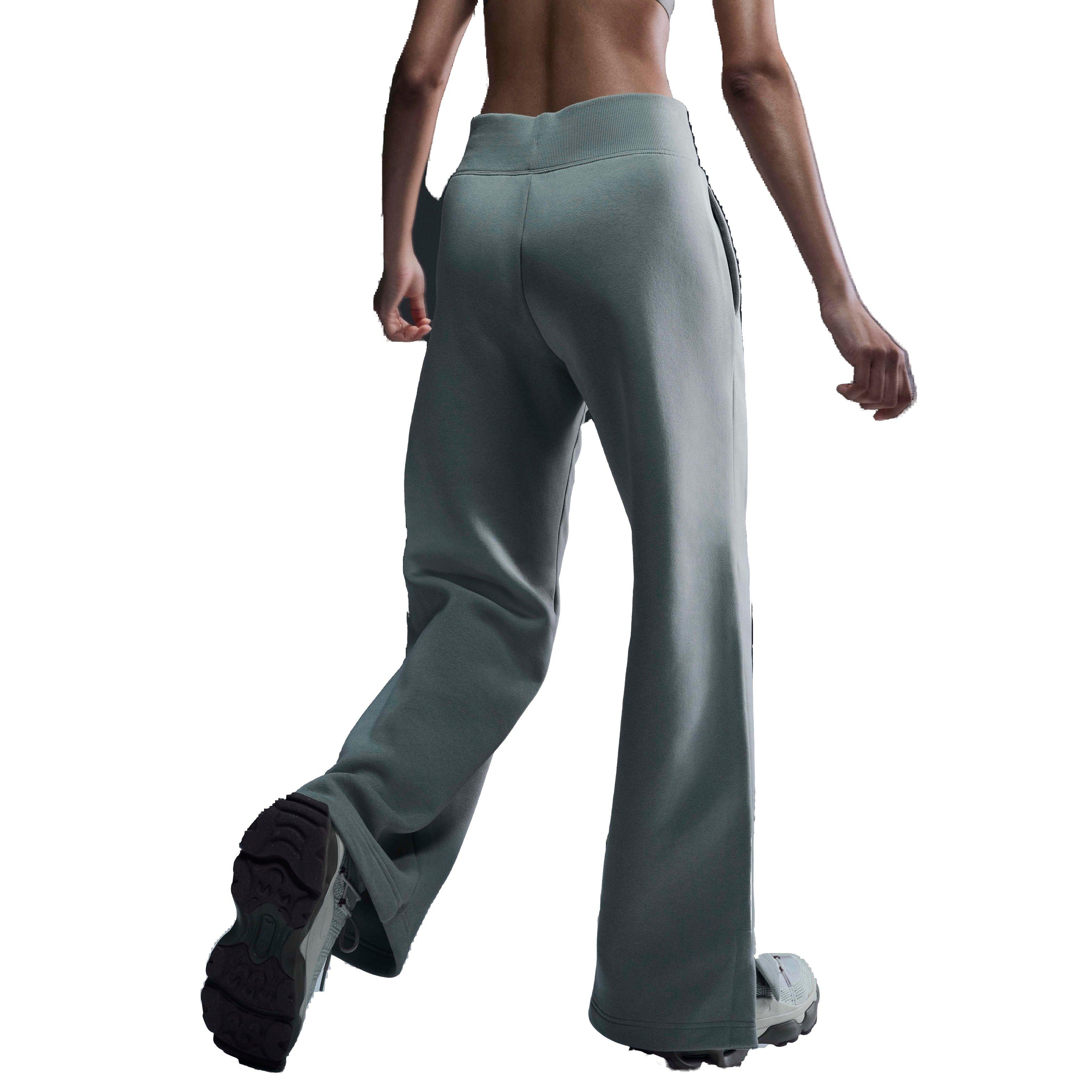 Nike Women's Sportswear Phoenix Fleece High-Rise Wide-Leg Logo Pants - LT ARMY GREEN Thumbnail View 2