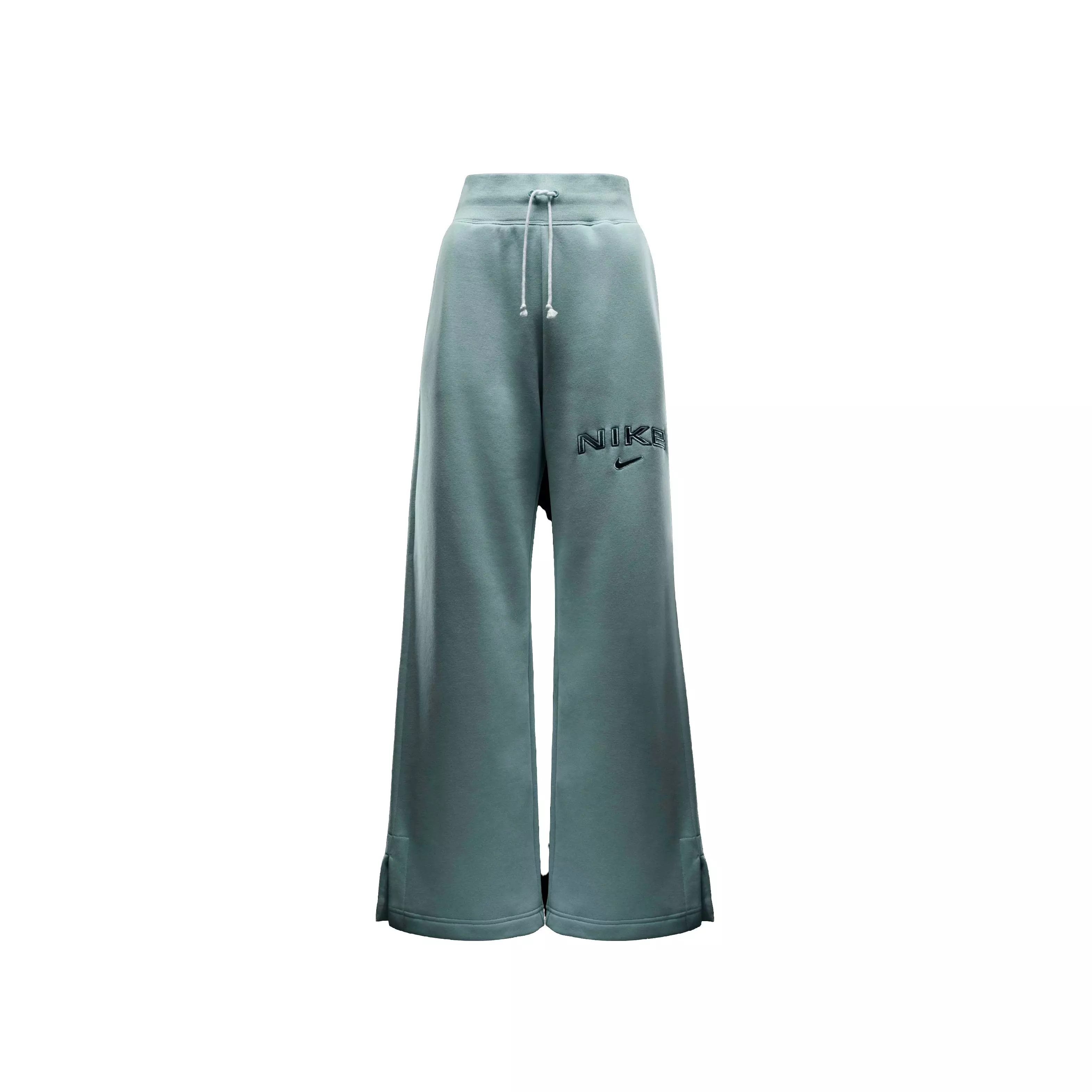 Nike Women's Sportswear Phoenix Fleece High-Rise Wide-Leg Logo Pants - LT ARMY GREEN