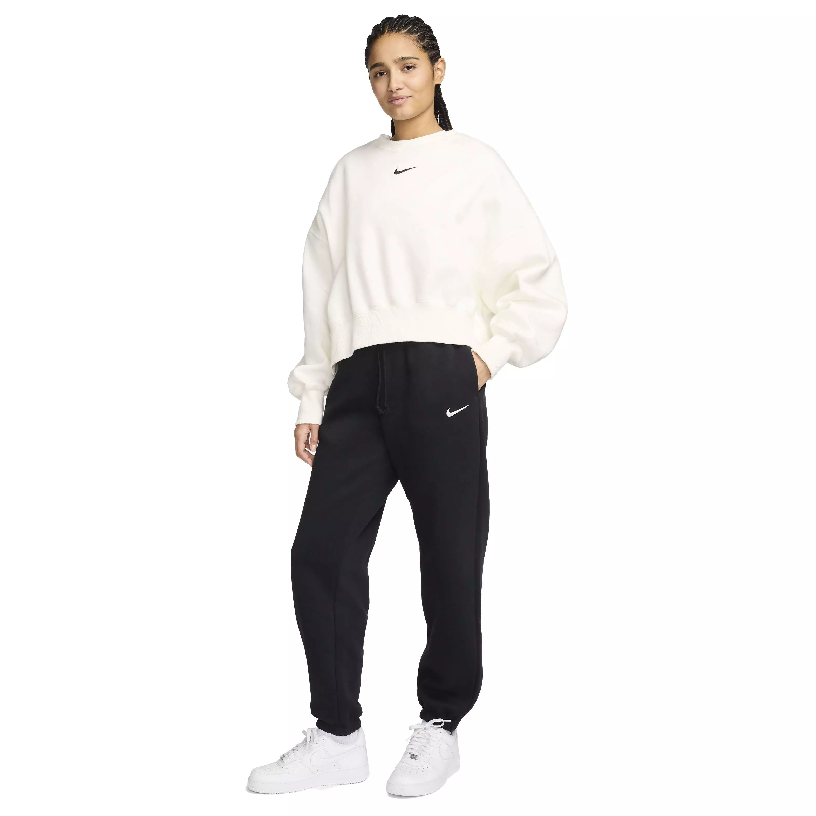 Nike Women's Sportswear Phoenix Fleece High-Waisted Oversized Sweatpants - BLACK