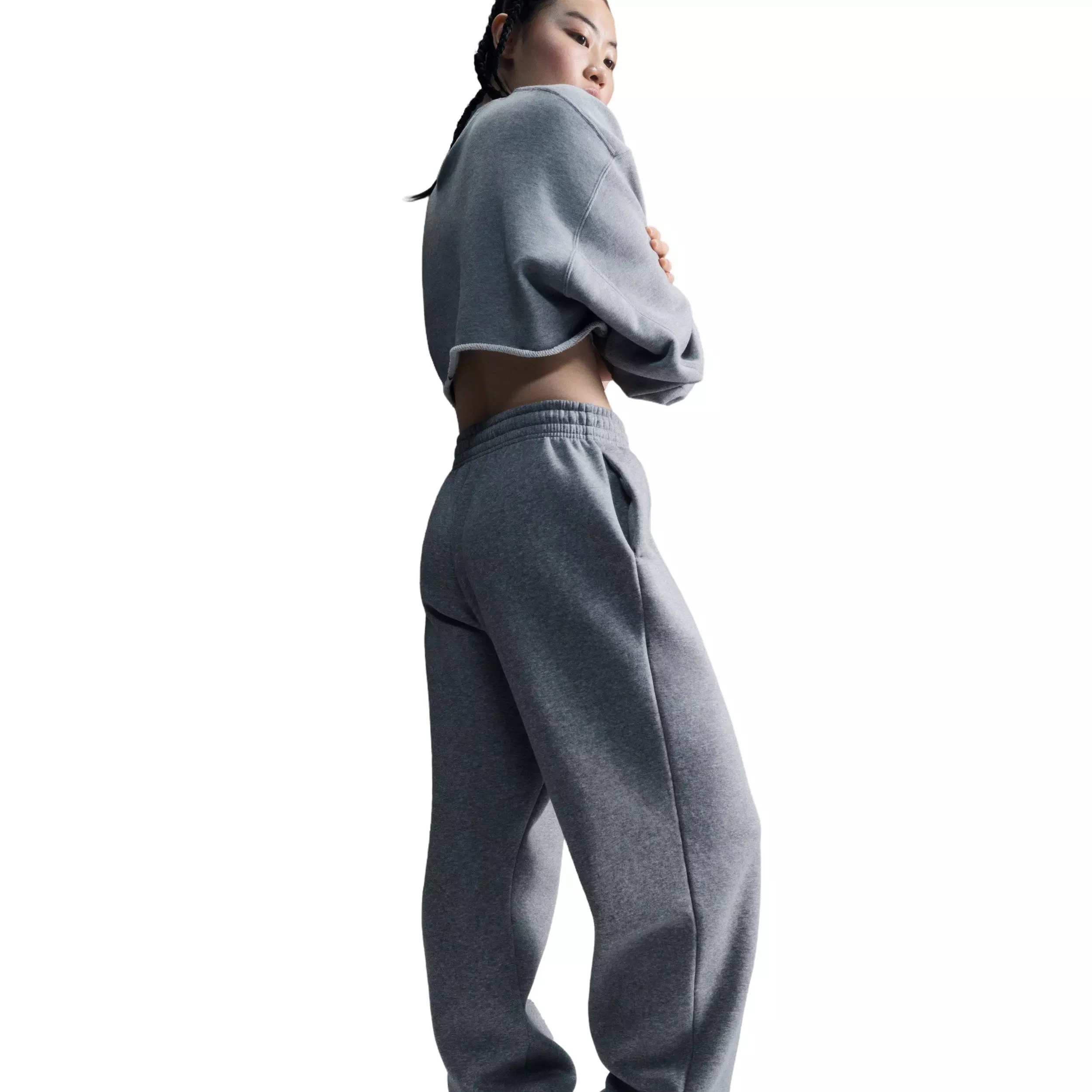Nike Women's Sportswear Phoenix Fleece High-Waisted Oversized Sweatpants - GREY