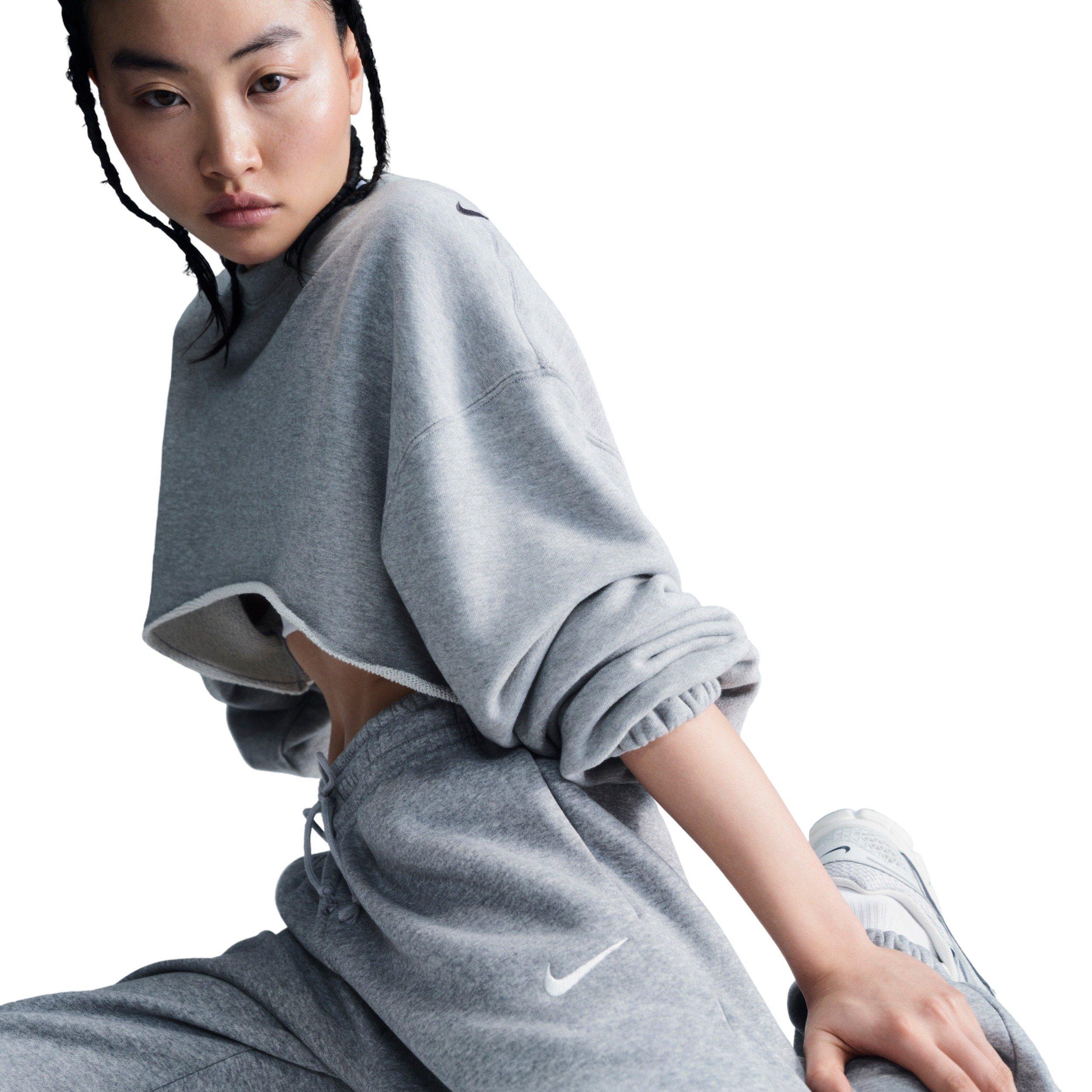 Nike Women's Sportswear Phoenix Fleece High-Waisted Oversized Sweatpants - GREY Thumbnail View 3