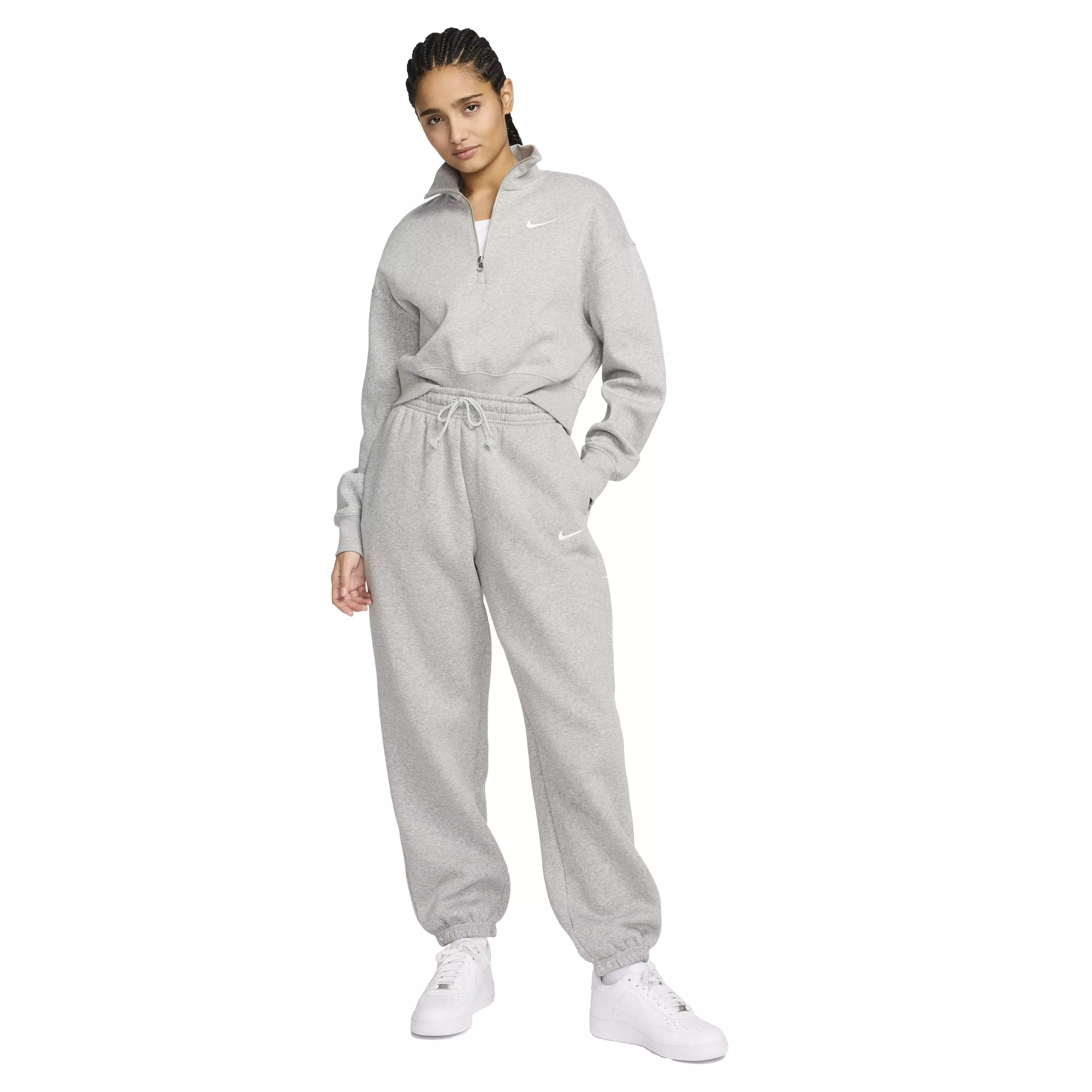 Nike Women's Sportswear Phoenix Fleece High-Waisted Oversized Sweatpants - GREY