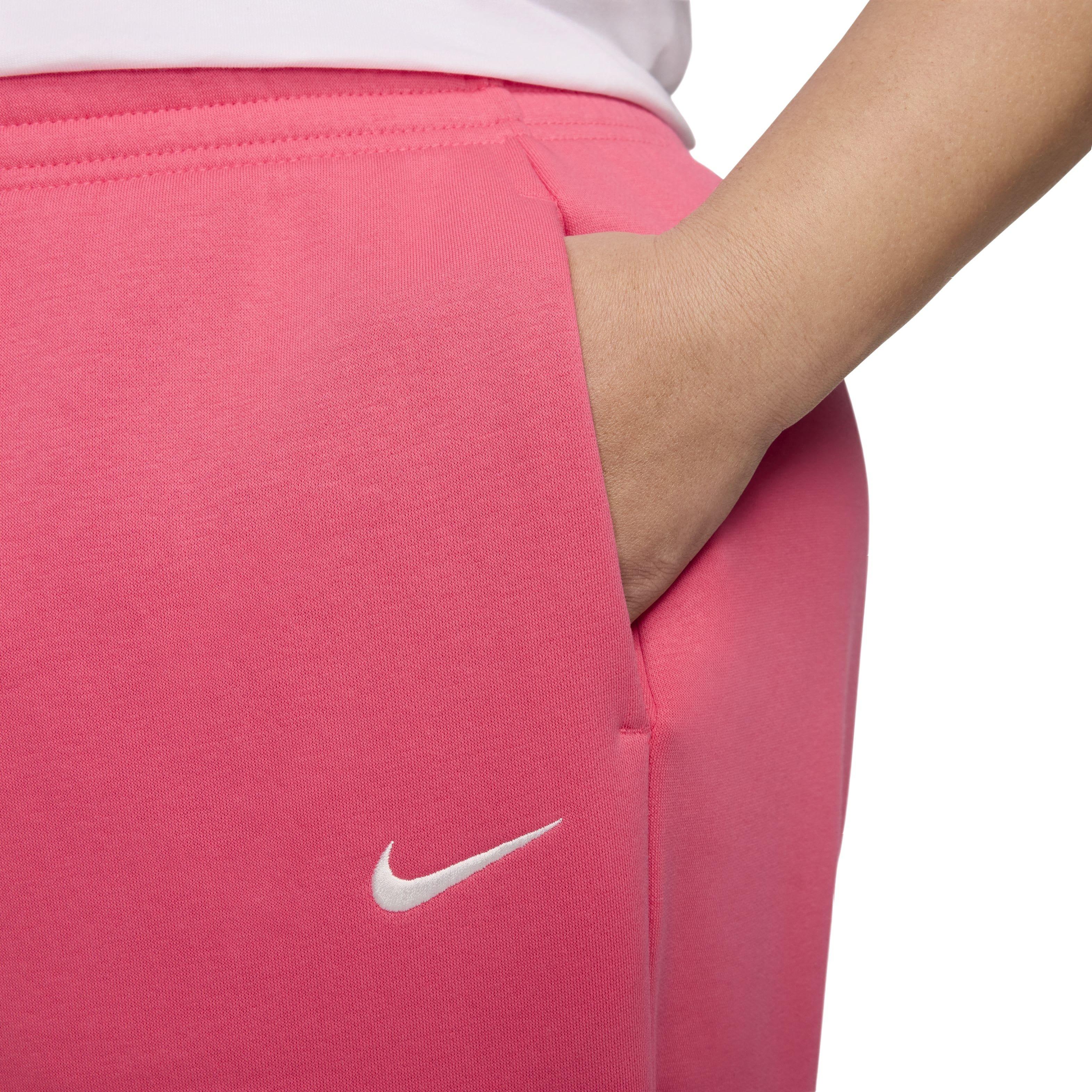 Nike Women's Sportswear Phoenix Fleece Oversized High-Waisted Sweatpants - PINK Thumbnail View 4