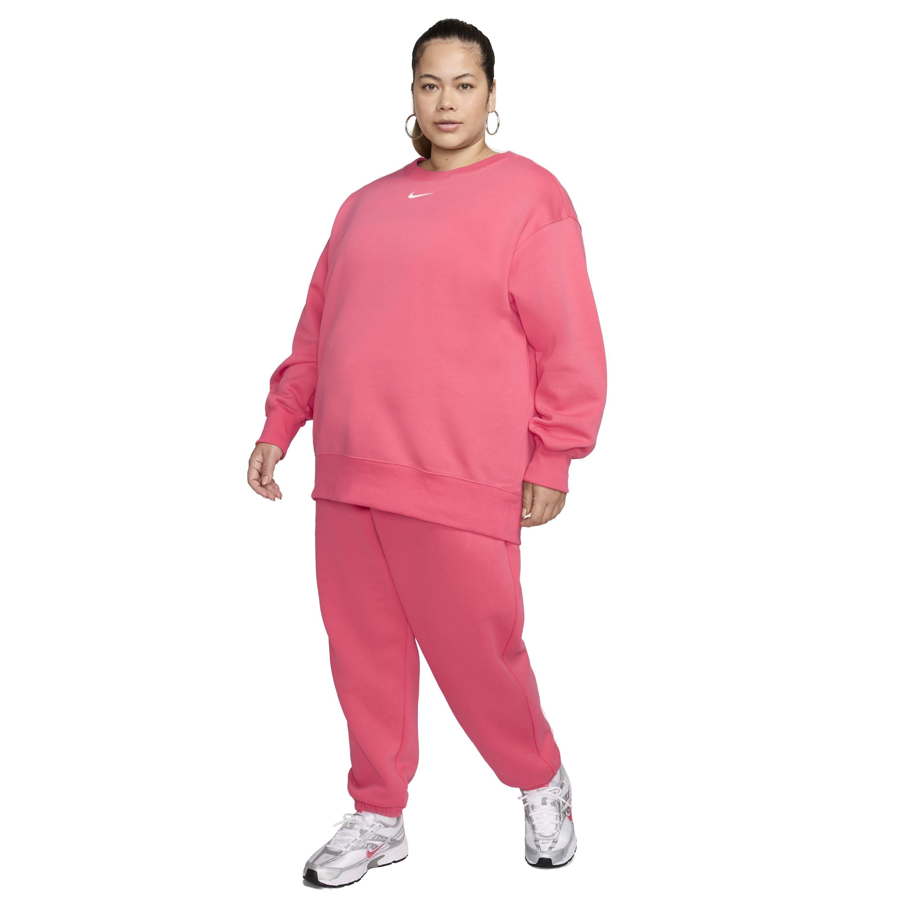 Nike Women's Sportswear Phoenix Fleece Oversized High-Waisted Sweatpants - PINK Thumbnail View 7