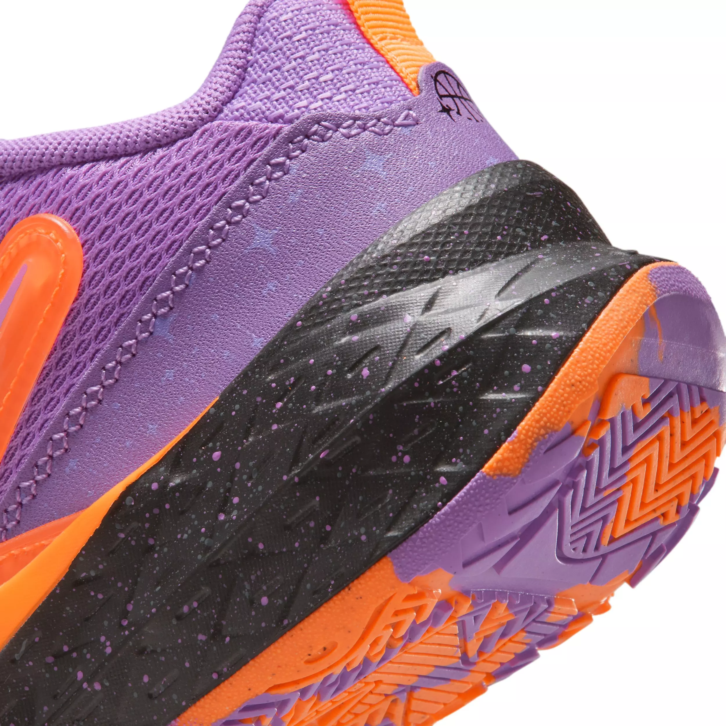 Nike Team hustle D 12 "Bright Violet/Total Orange/Cool Grey/Black" Preschool Girls' Basketball Shoe - VIOLET/ORANGE/GREY/BLACK