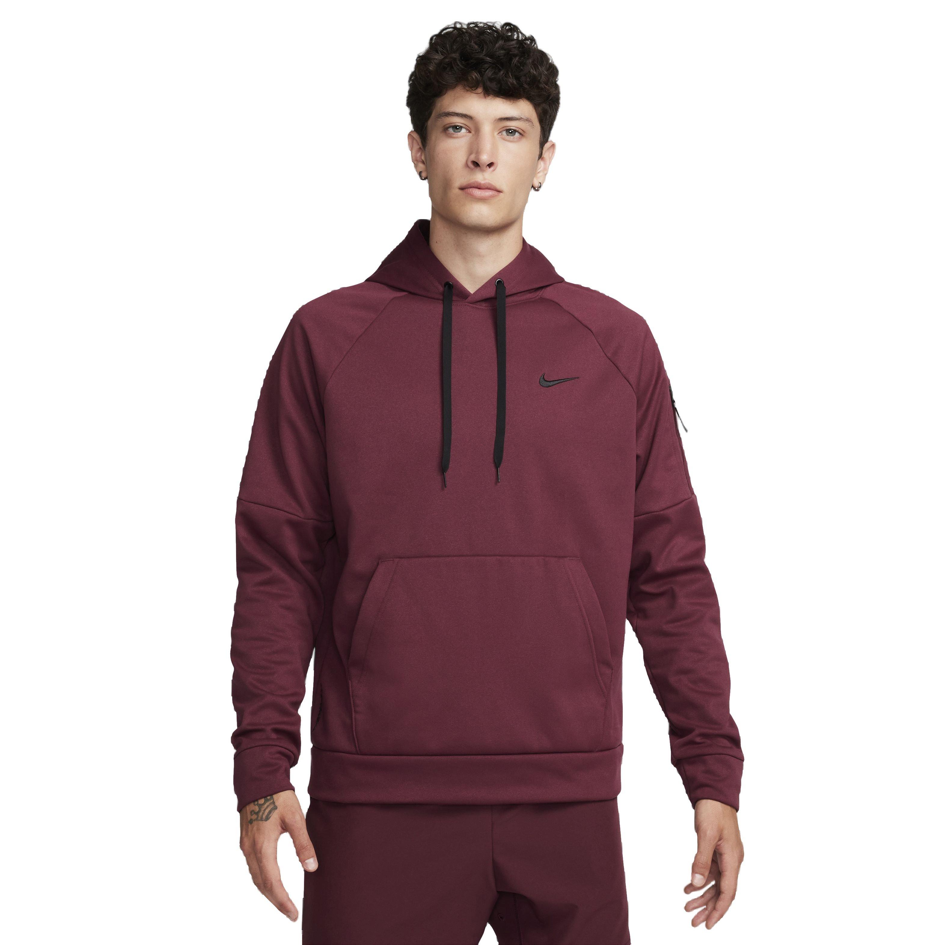 Nike Men's Therma-FIT Hooded Fitness Pullover - MAROON Thumbnail View 1