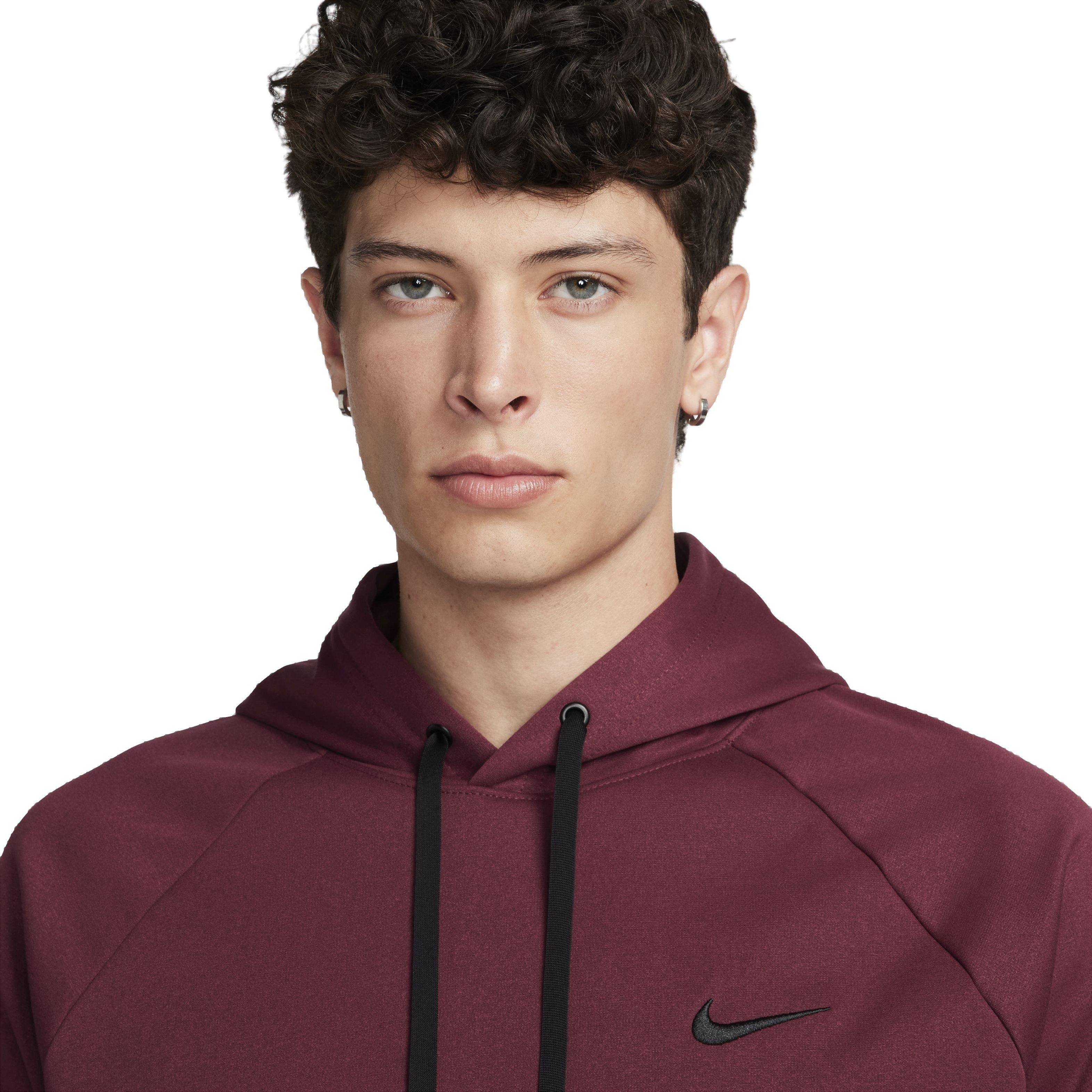 Nike Men's Therma-FIT Hooded Fitness Pullover - MAROON Thumbnail View 3