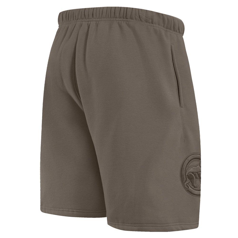 Pro Standard Men's MLB Chicago Cubs Neutral Fleece Short - DK BROWN Thumbnail View 4