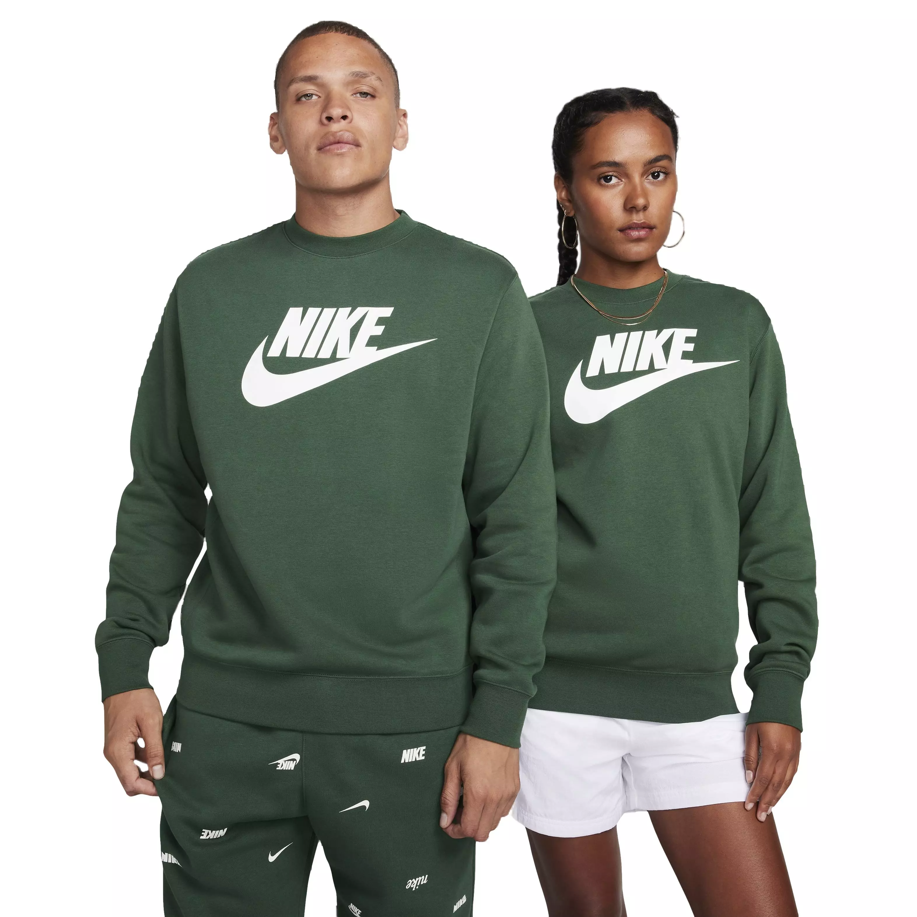 Nike Men's Sportswear Club BB Fleece Crew -Green - GREEN