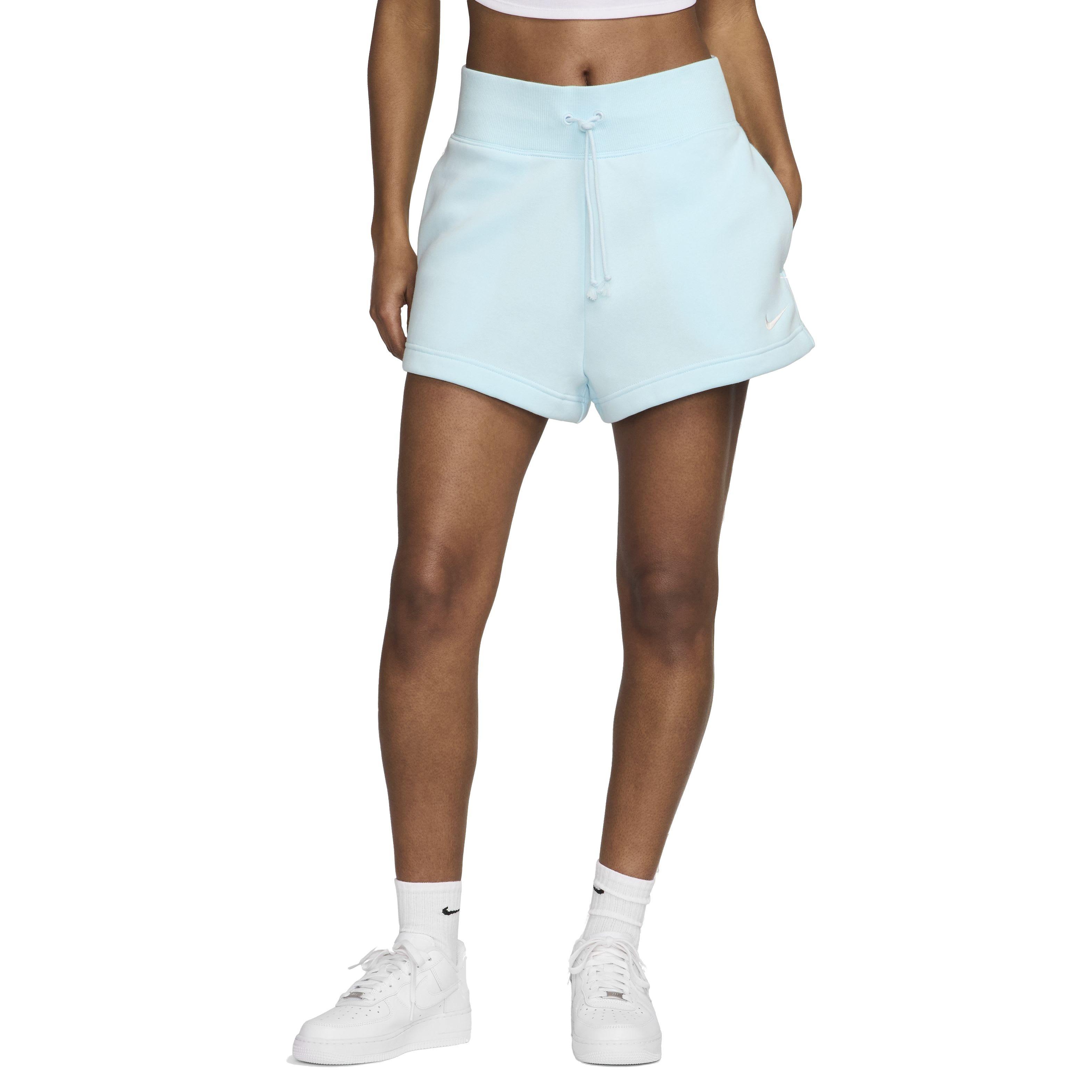 Nike Women's Sportswear Phoenix Fleece High-Waisted Loose Shorts - BLUE Thumbnail View 3