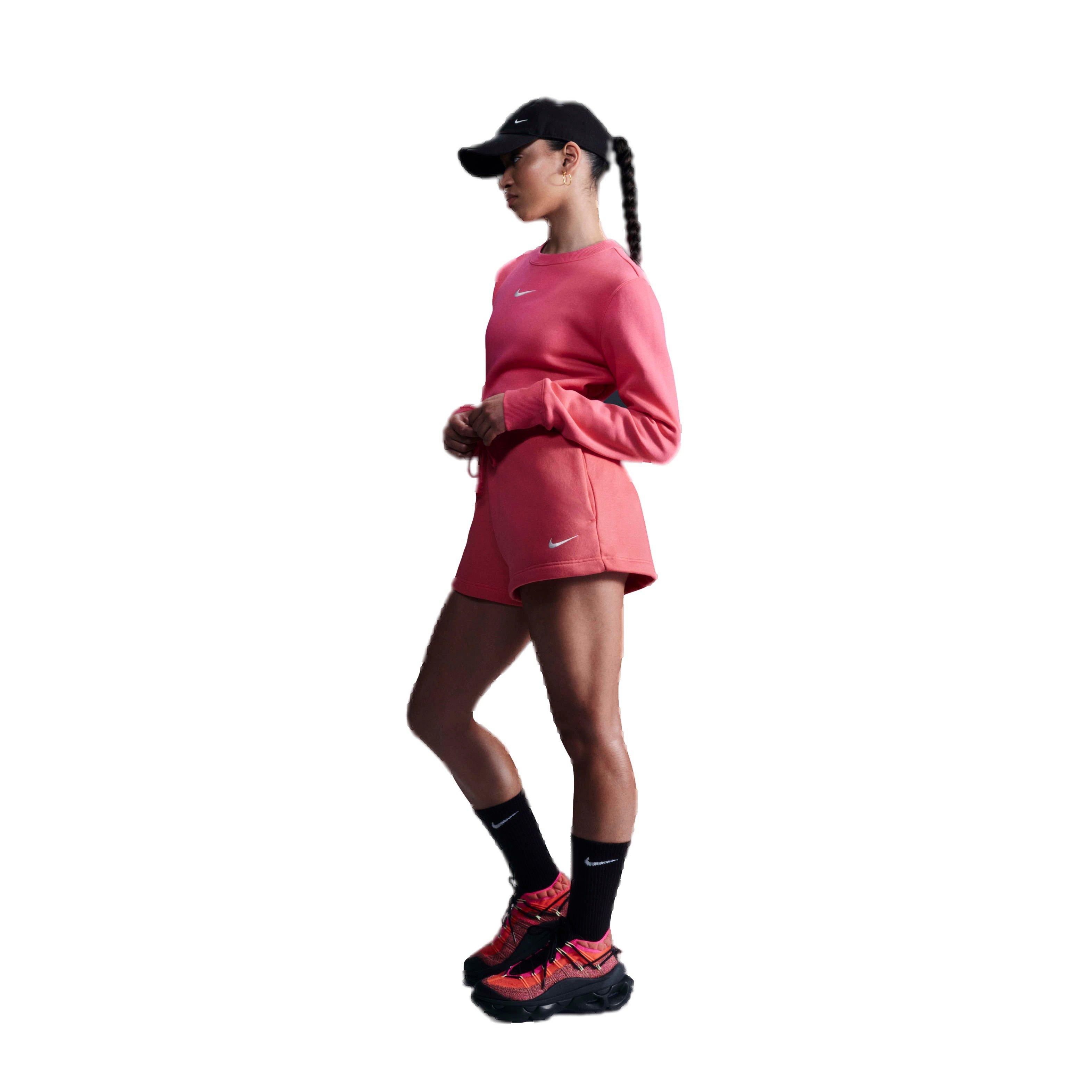 Nike Women's Sportswear Phoenix Fleece High-Waisted Loose Shorts - PINK Thumbnail View 4