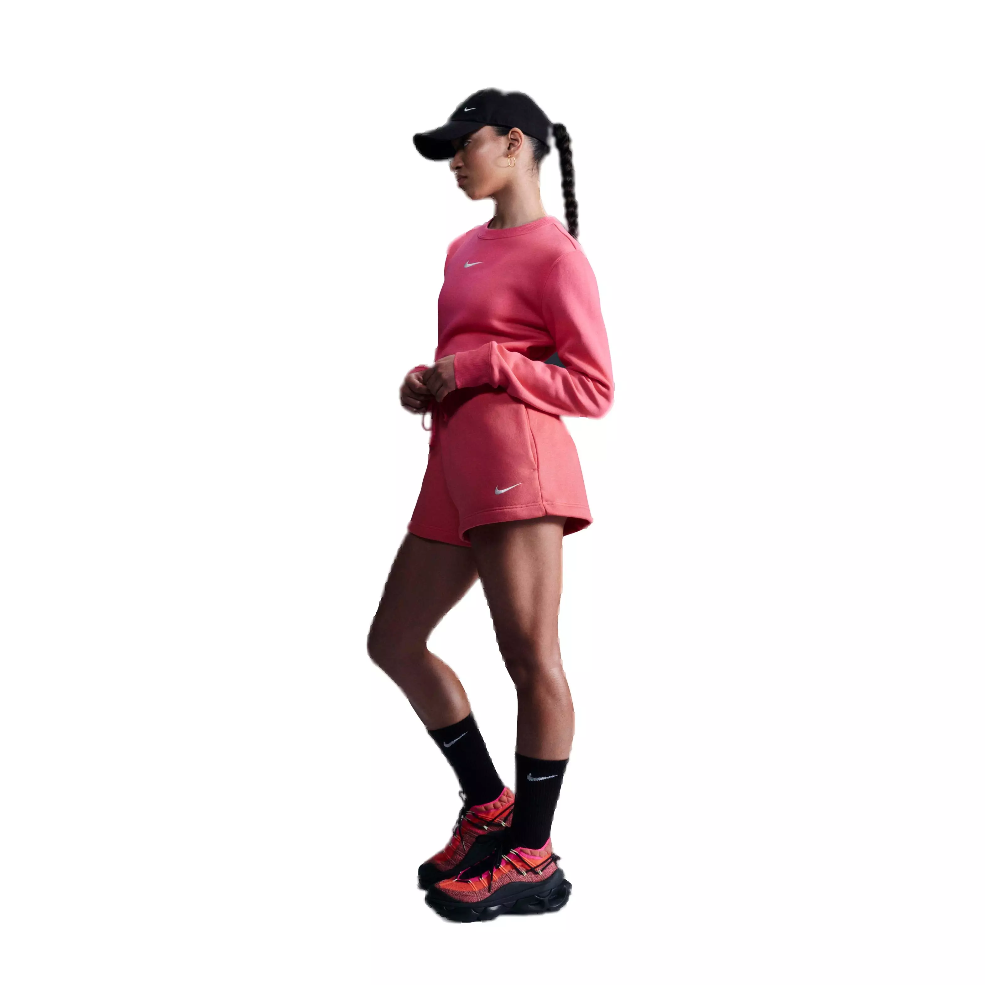 Nike Women's Sportswear Phoenix Fleece High-Waisted Loose Shorts - PINK