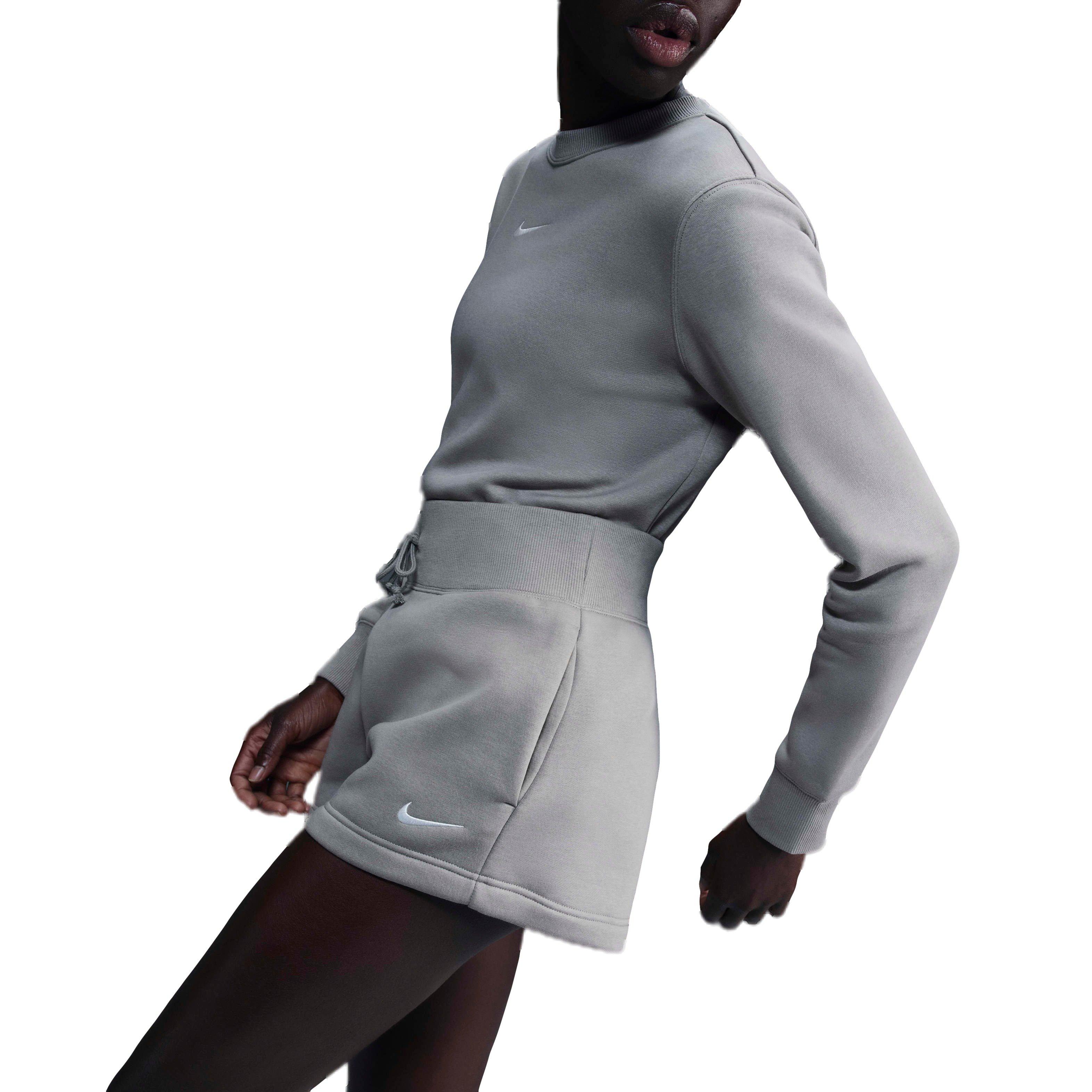 Nike Women's Sportswear Phoenix Fleece High-Waisted Loose Shorts - LT ARMY GREEN Thumbnail View 3