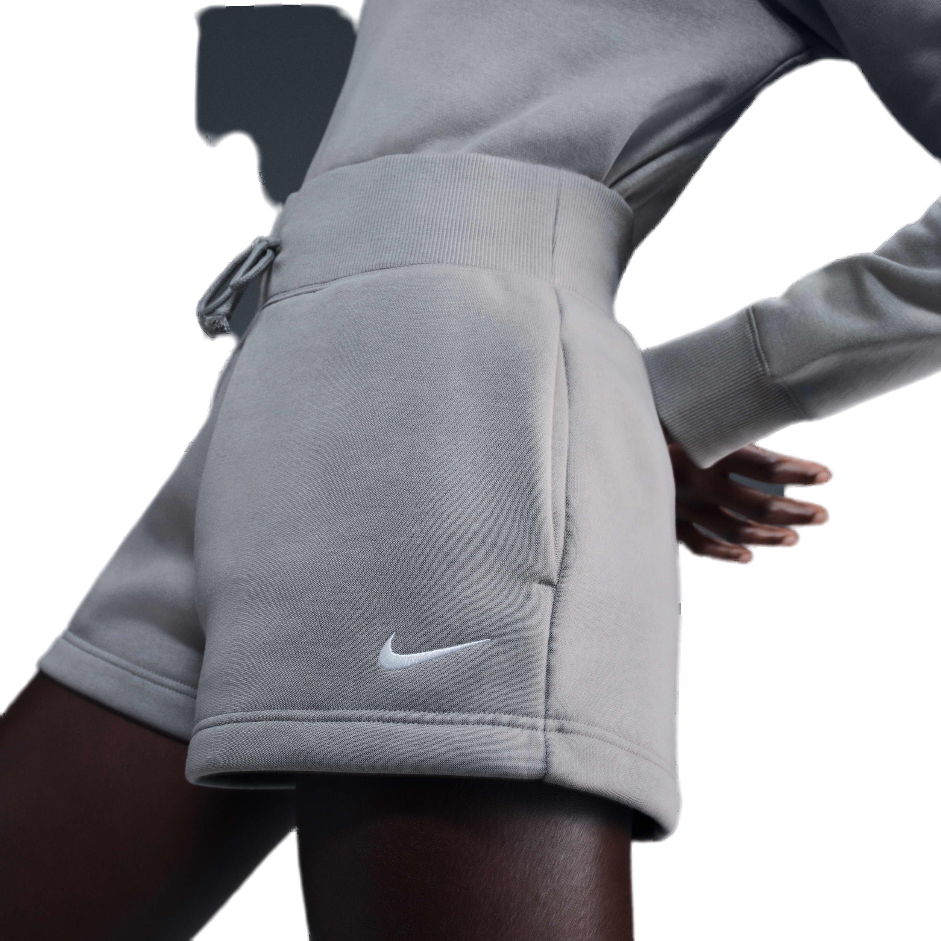 Nike Women's Sportswear Phoenix Fleece High-Waisted Loose Shorts - LT ARMY GREEN Thumbnail View 4