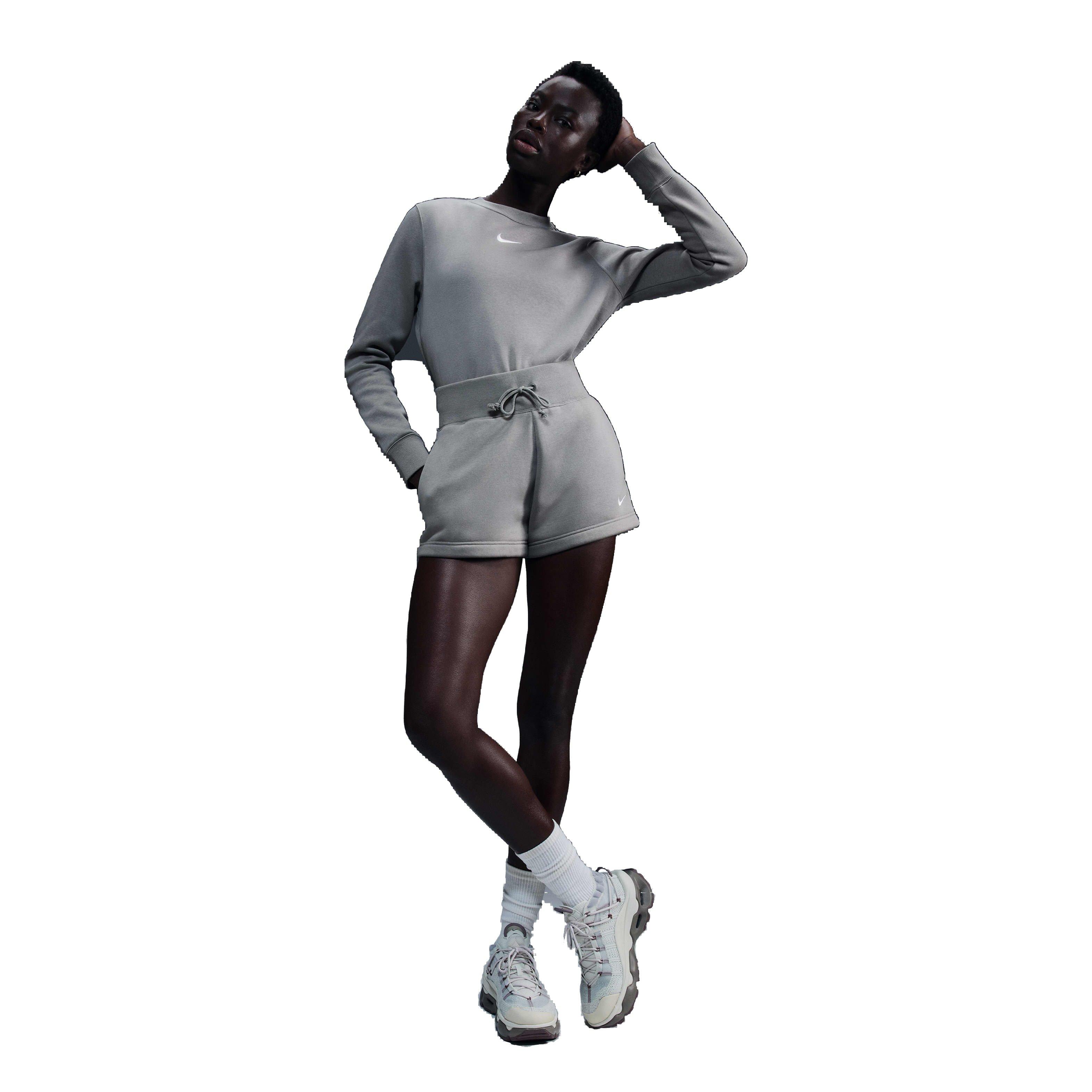 Nike Women's Sportswear Phoenix Fleece High-Waisted Loose Shorts - LT ARMY GREEN Thumbnail View 5