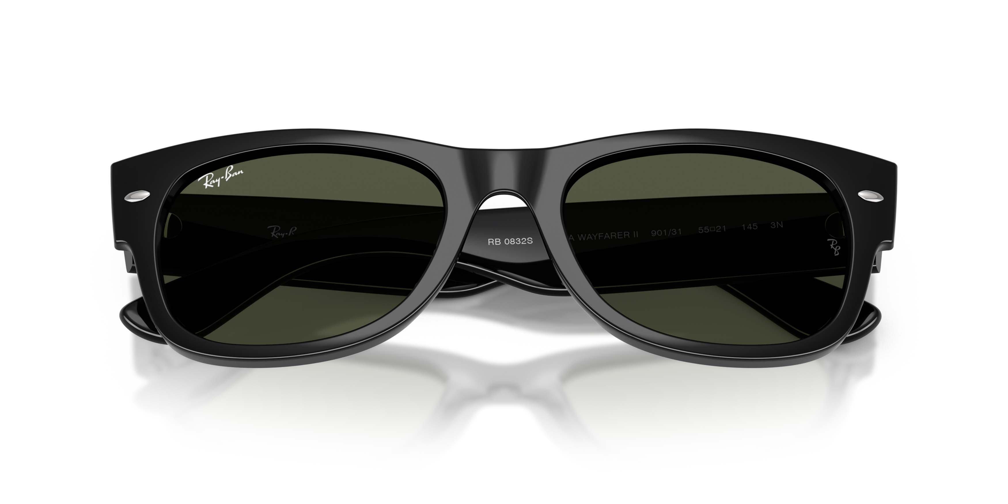 Ray-Ban Mega Wayfarer II Green Sunglasses &ndash; Polished Black - BLACK/GREEN Thumbnail View 5