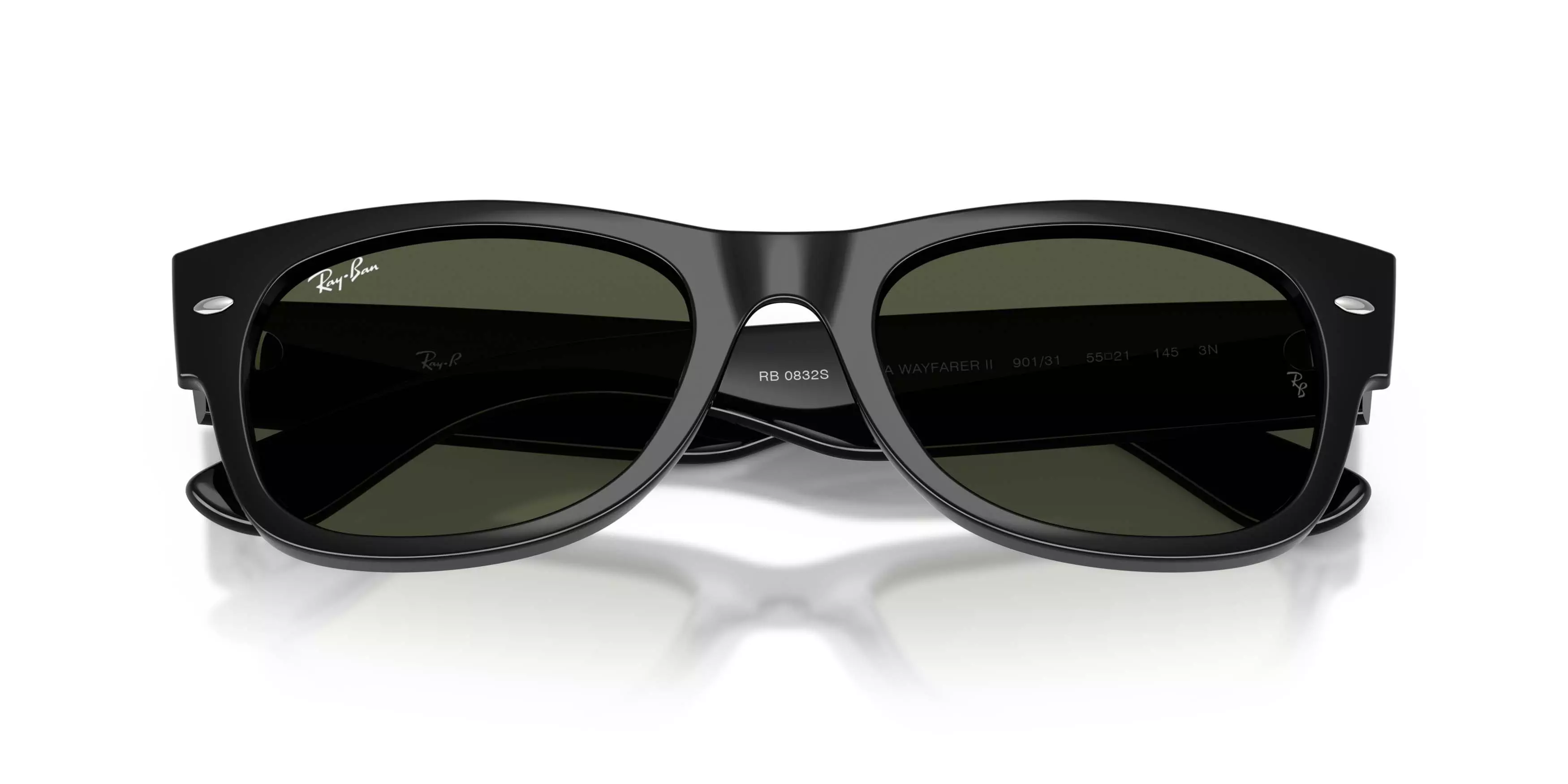 Ray-Ban Mega Wayfarer II Green Sunglasses &ndash; Polished Black - BLACK/GREEN