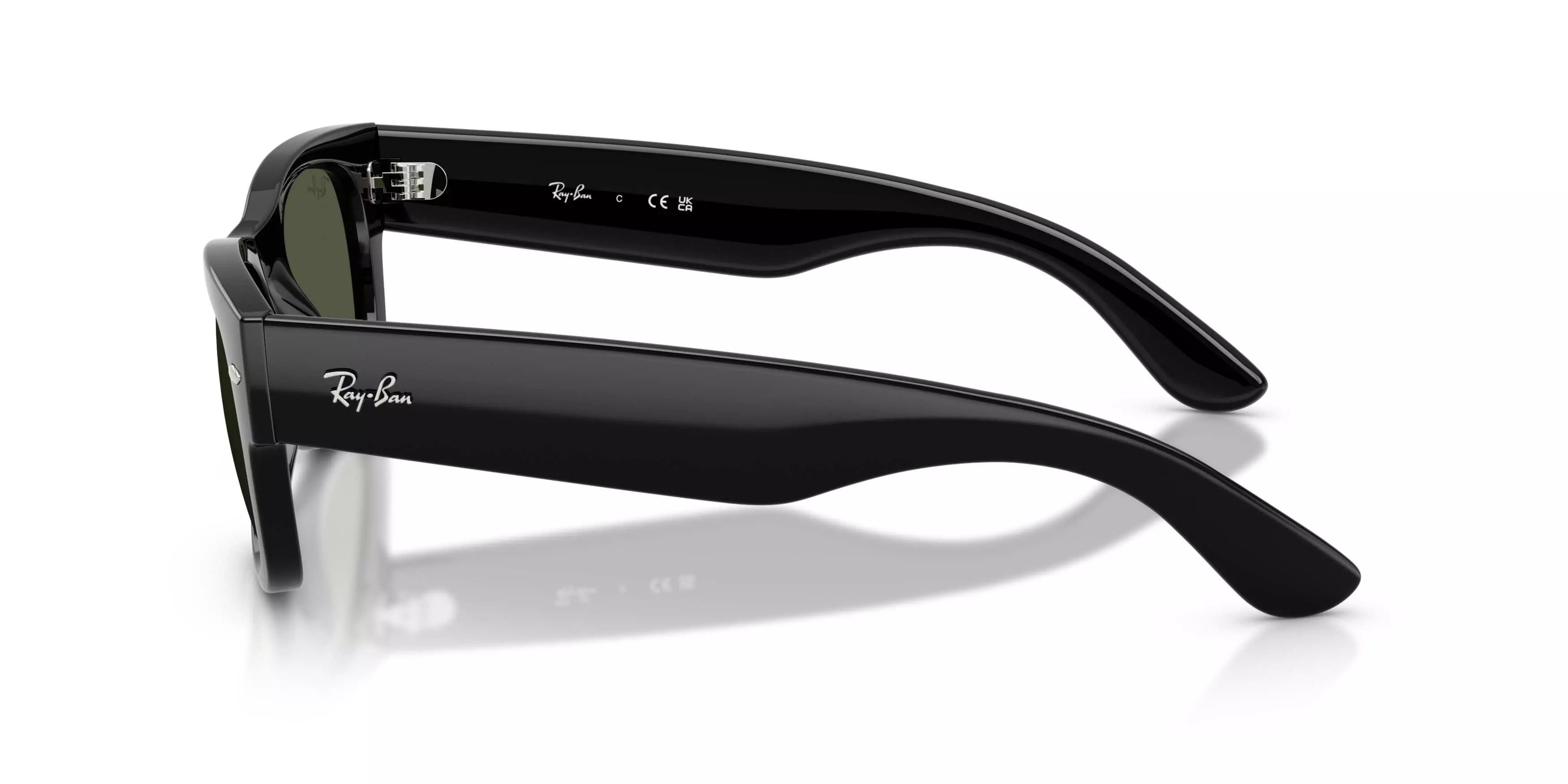 Ray-Ban Mega Wayfarer II Green Sunglasses &ndash; Polished Black - BLACK/GREEN