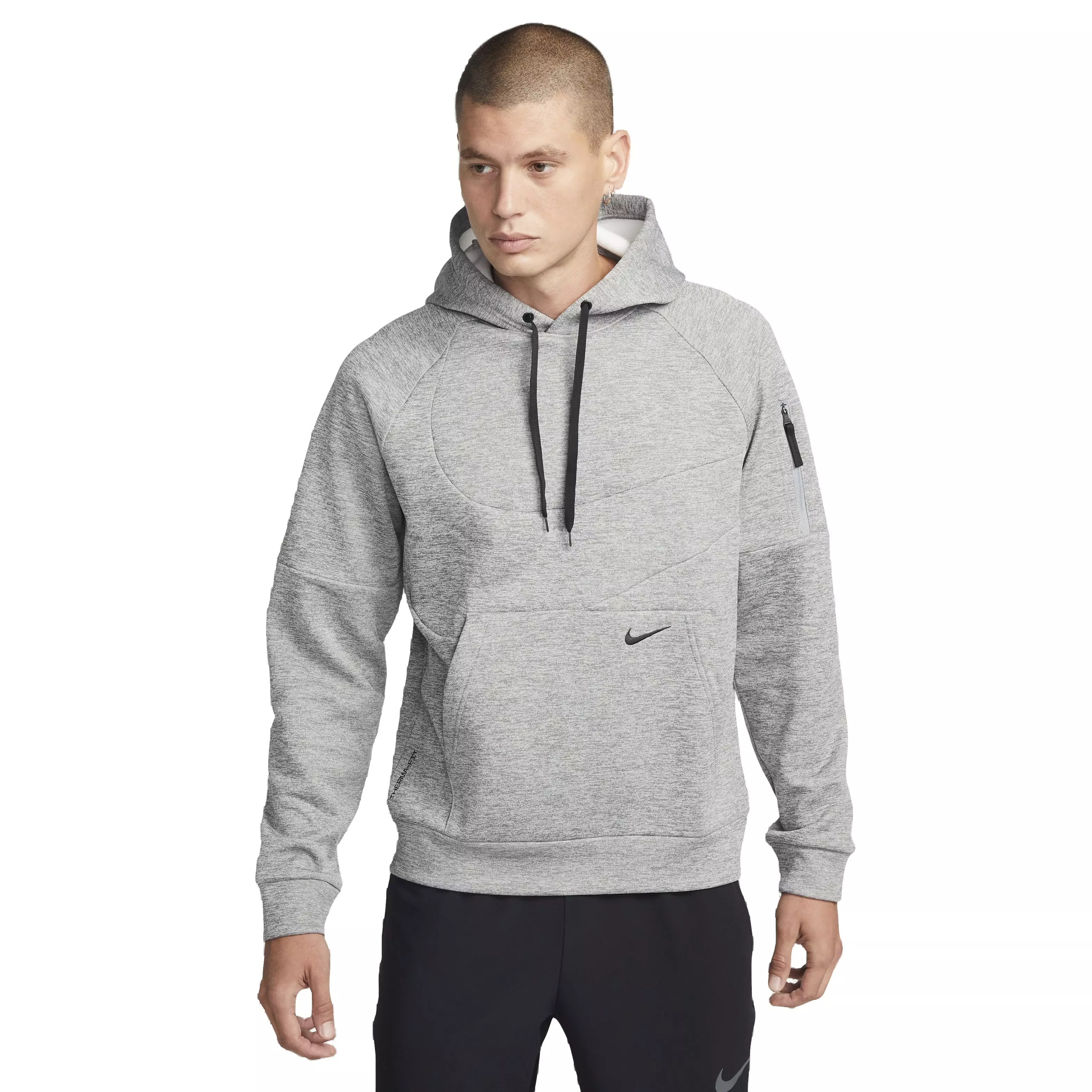 Nike Men's Therma-FIT Swoosh Pullover Fitness Hoodie - GREY
