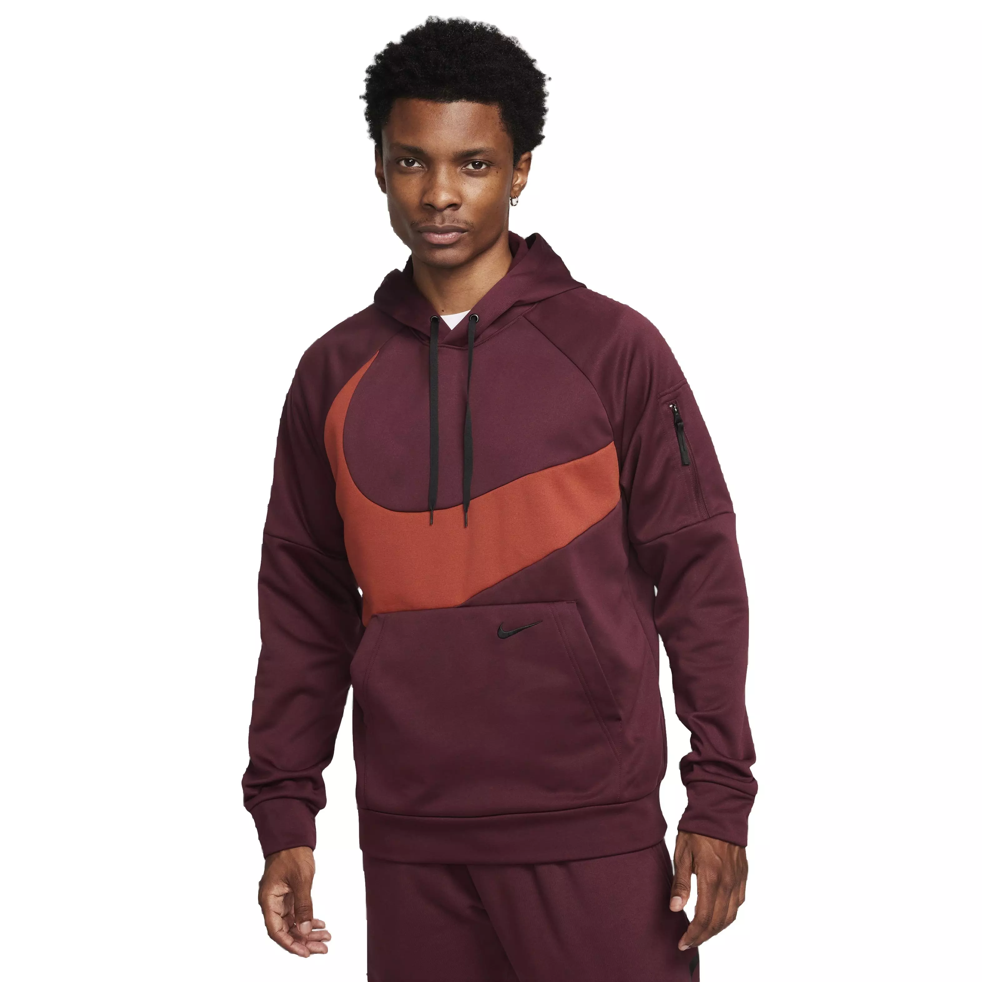 Nike Men's Therma-FIT Swoosh Pullover Fitness Hoodie - MAROON