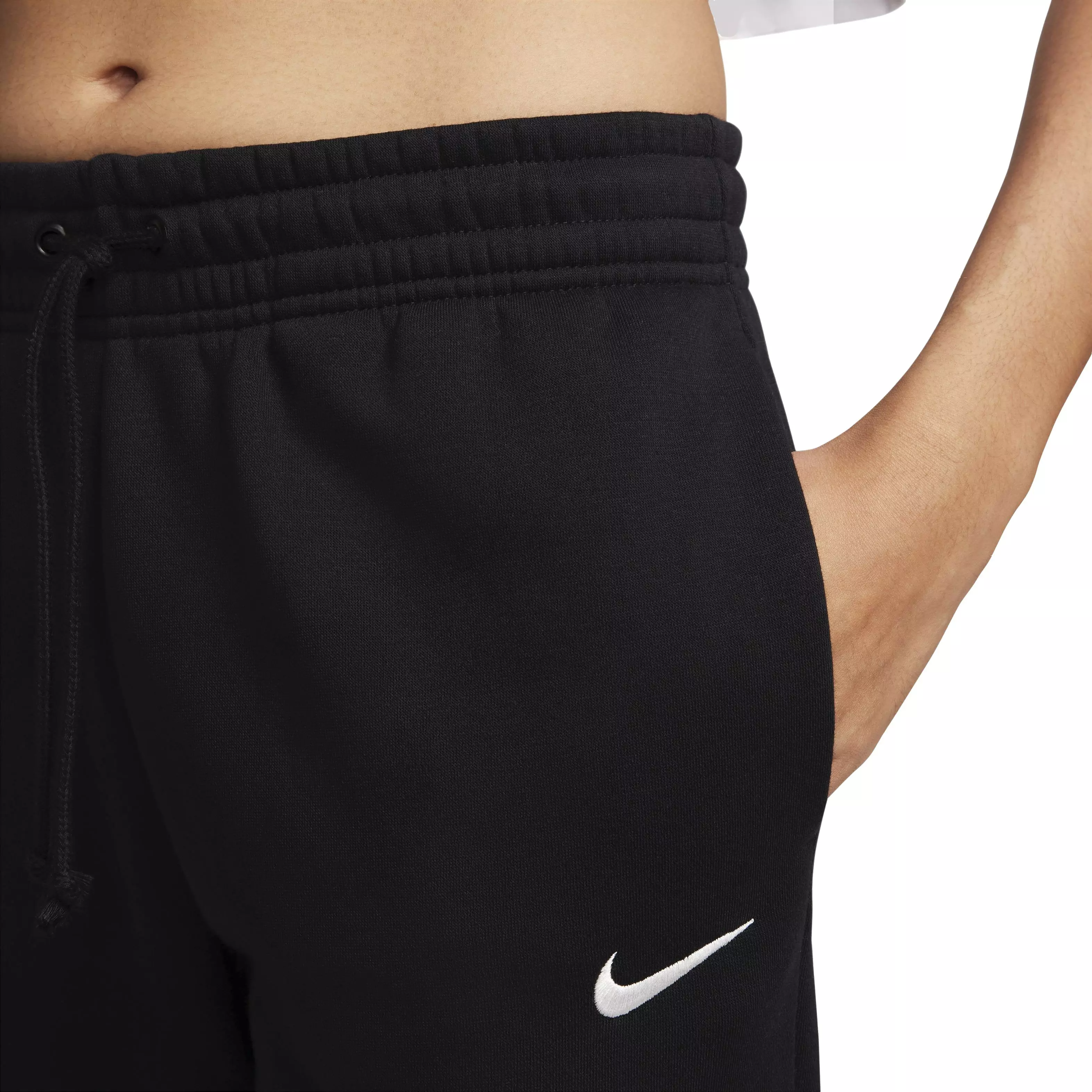 Nike Women's Sportswear Phoenix Fleece Mid-Rise Sweatpants - BLACK