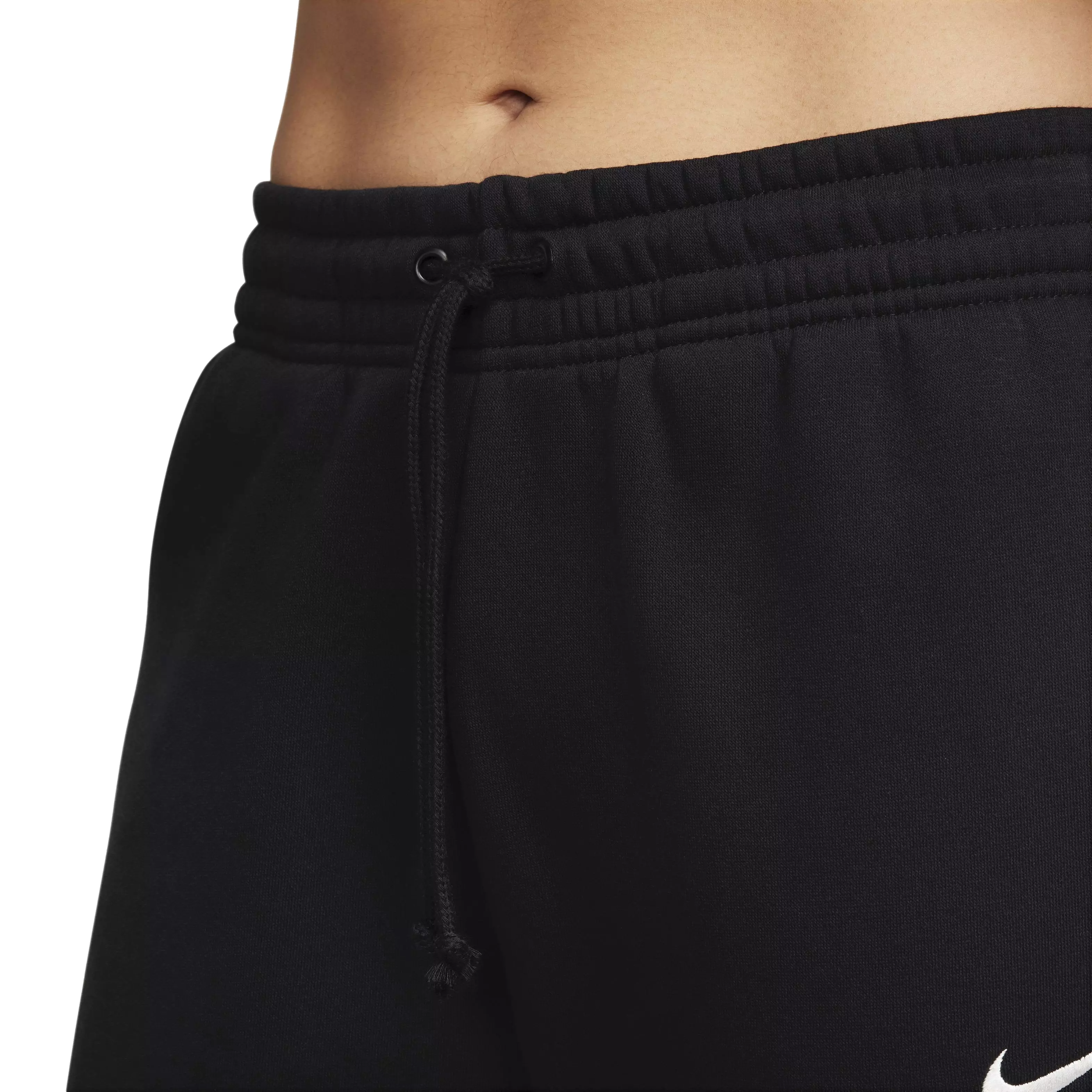 Nike Women's Sportswear Phoenix Fleece Mid-Rise Sweatpants - BLACK