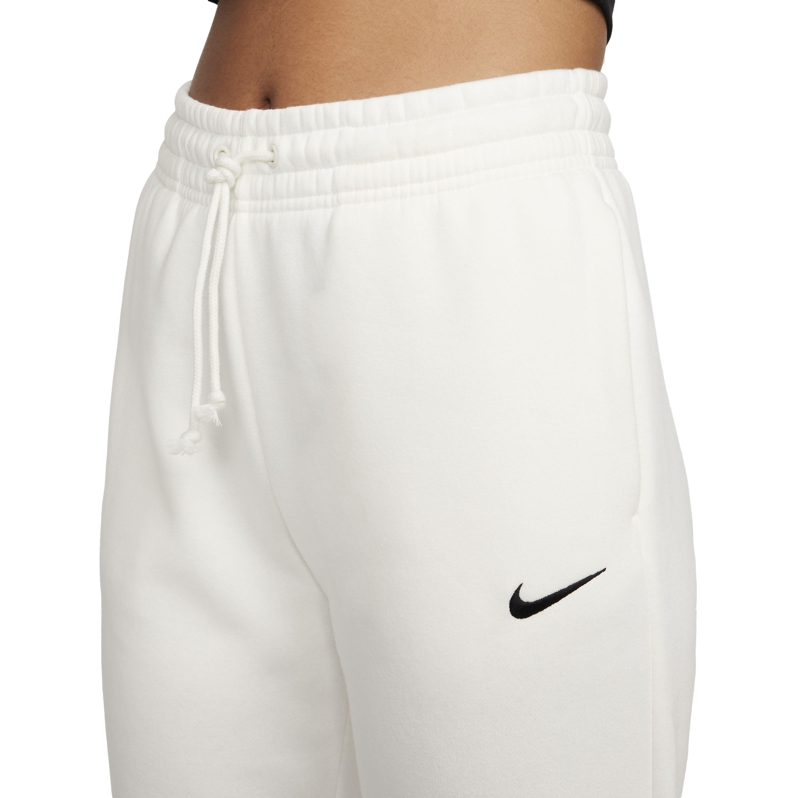 Nike Women's Sportswear Phoenix Fleece Mid-Rise Sweatpants - WHITE Thumbnail View 5