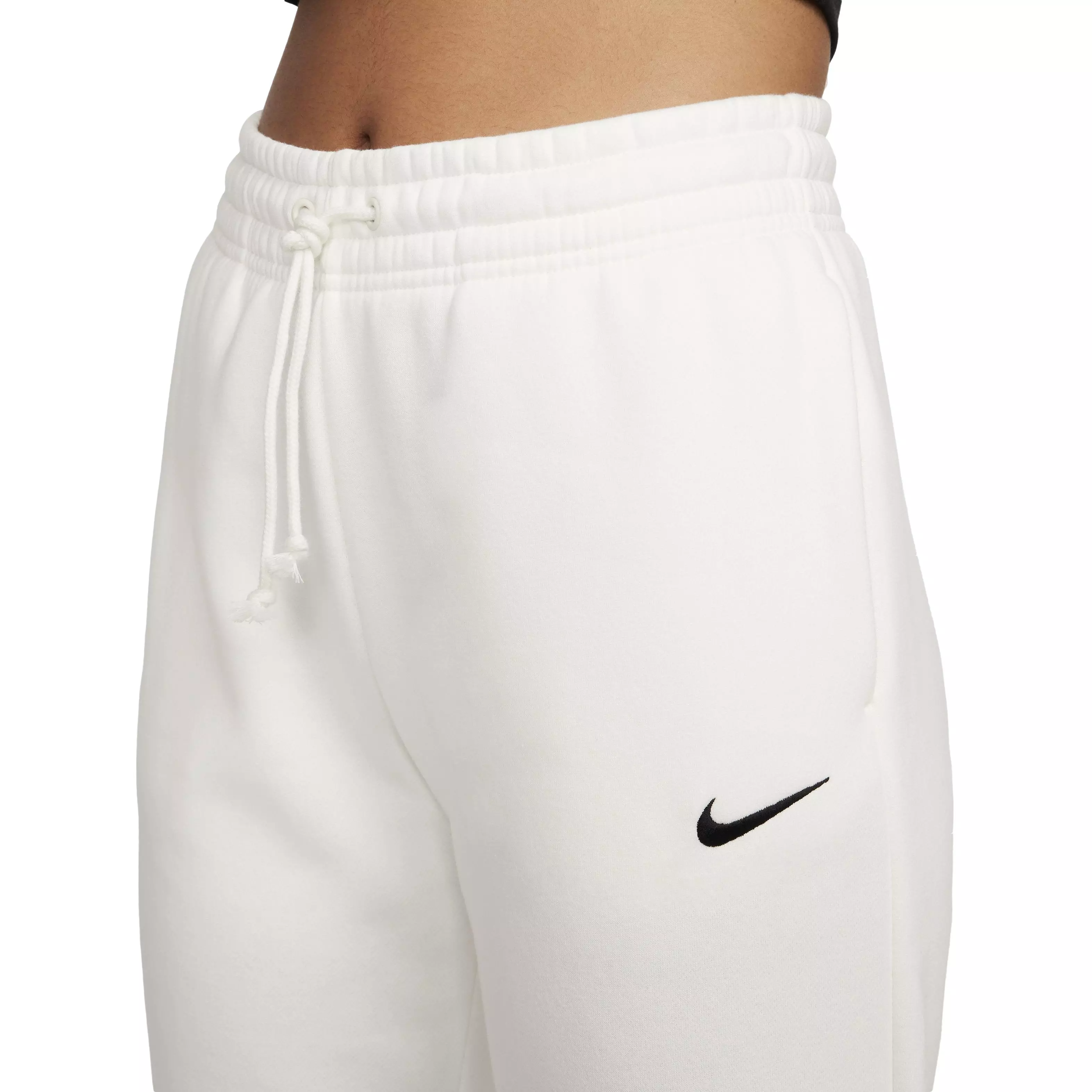 Nike Women's Sportswear Phoenix Fleece Mid-Rise Sweatpants - WHITE