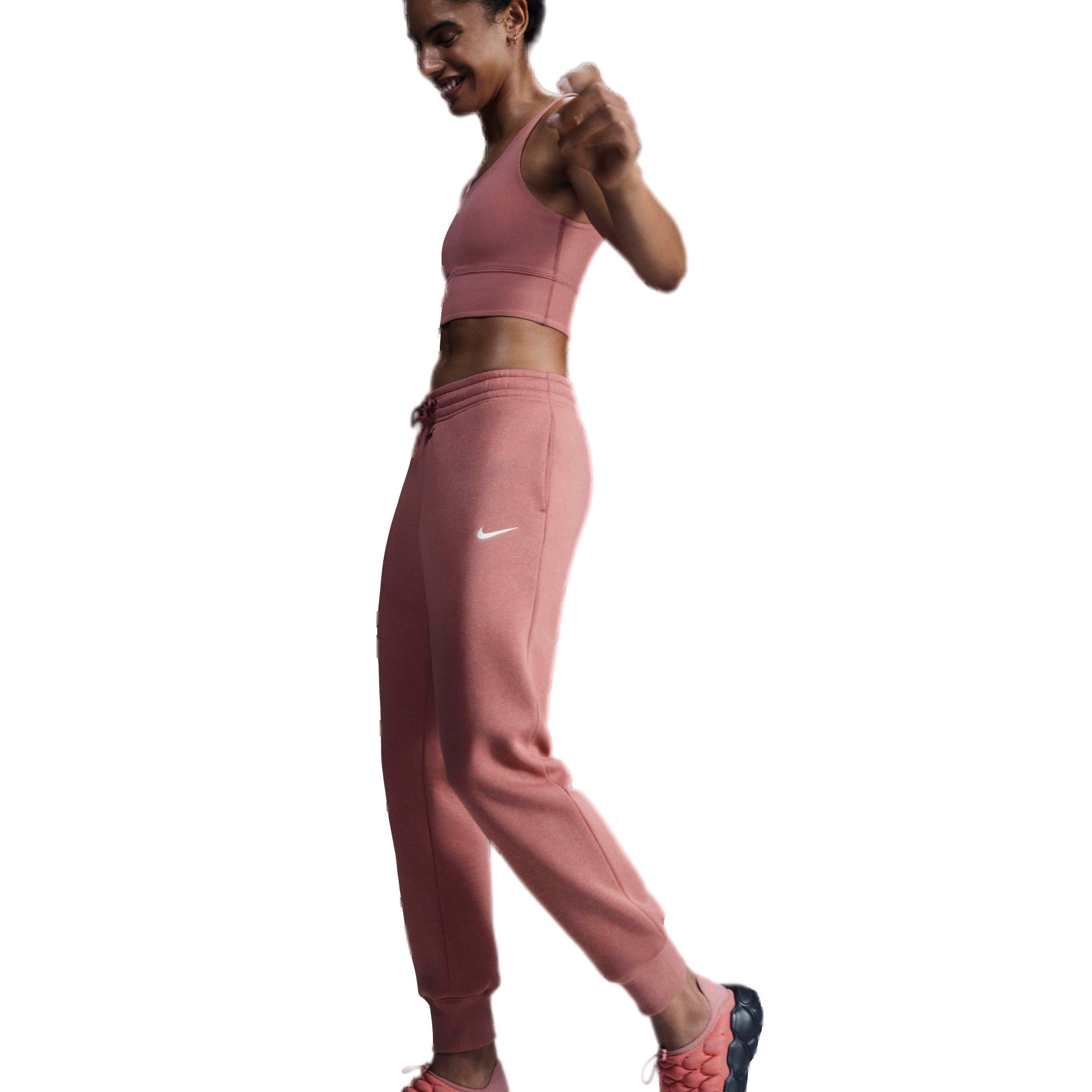 Nike Women's Sportswear Phoenix Fleece Mid-Rise Sweatpants - PINK Thumbnail View 1