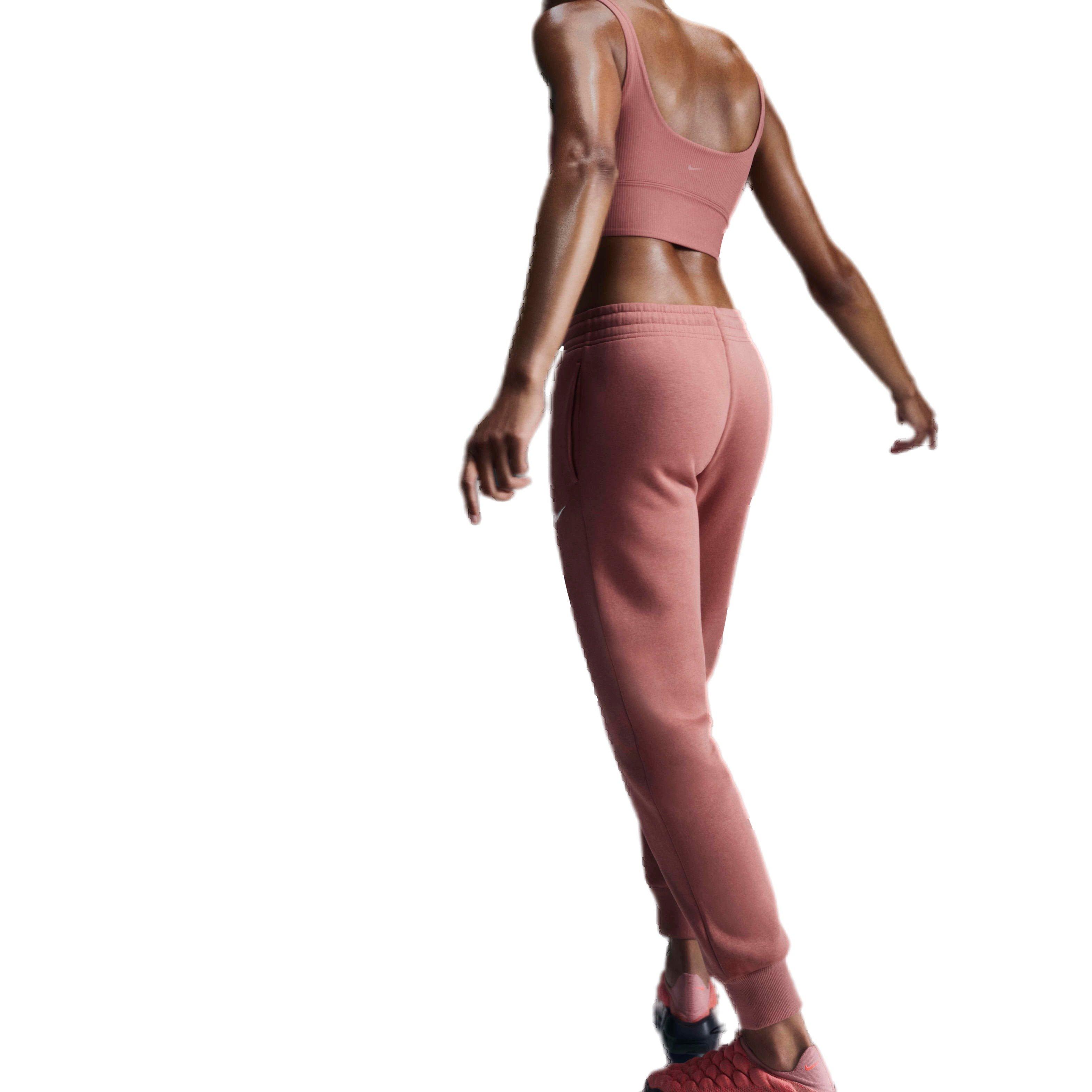 Nike Women's Sportswear Phoenix Fleece Mid-Rise Sweatpants - PINK Thumbnail View 2