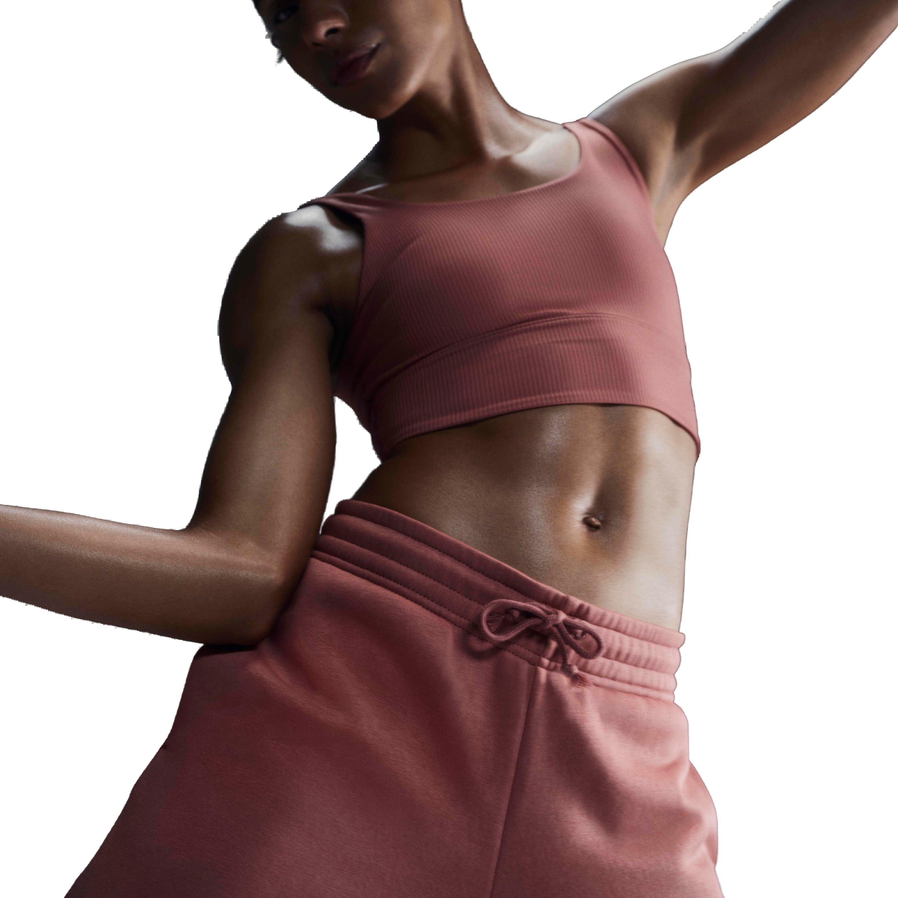 Nike Women's Sportswear Phoenix Fleece Mid-Rise Sweatpants - PINK Thumbnail View 3