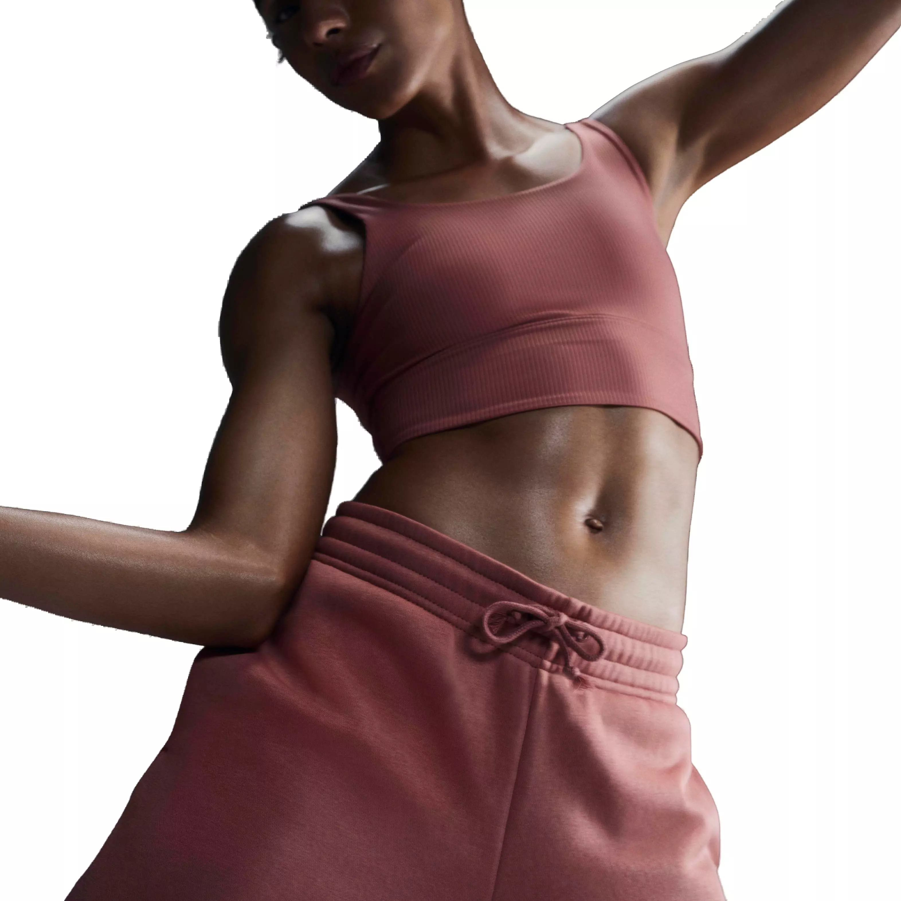 Nike Women's Sportswear Phoenix Fleece Mid-Rise Sweatpants - PINK