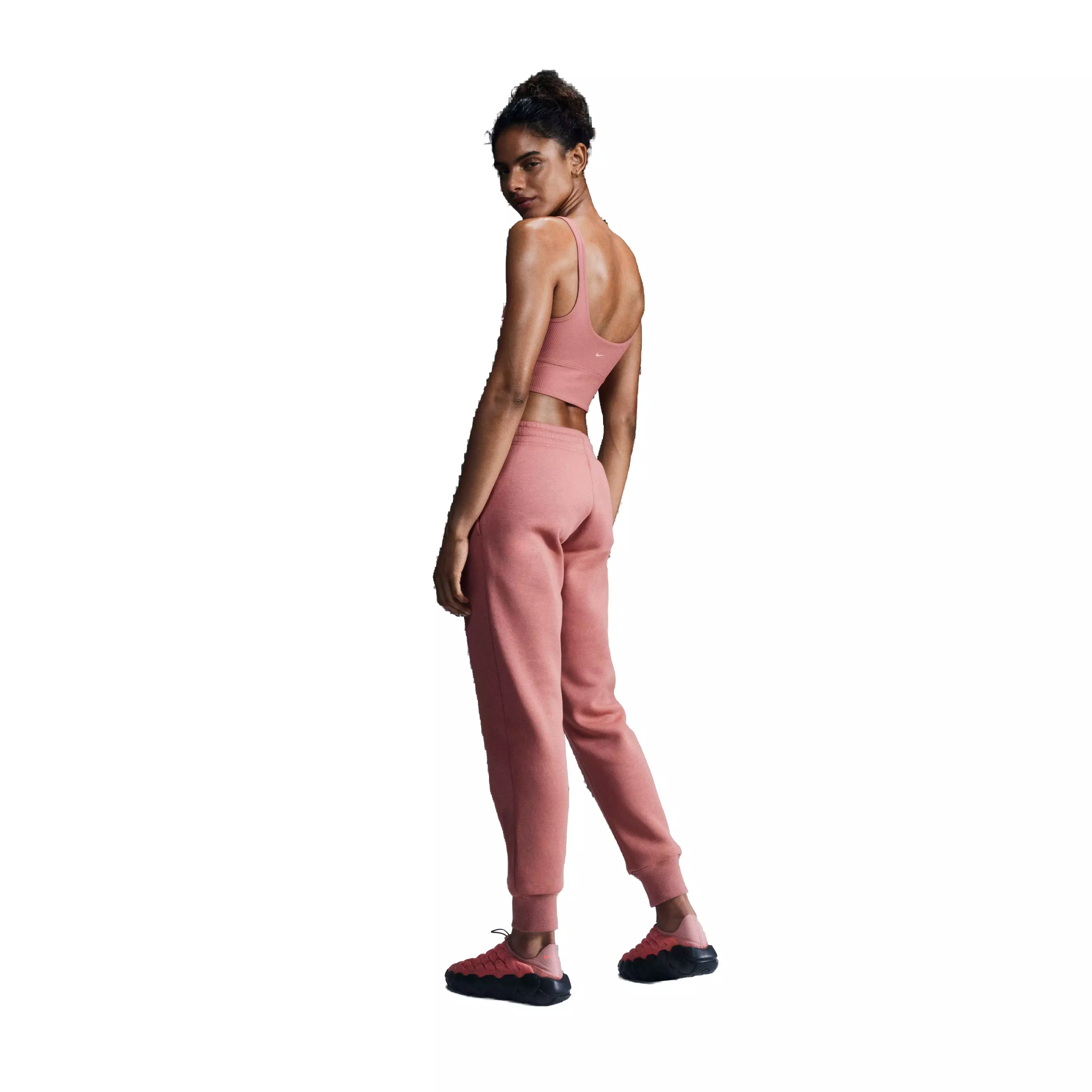 Nike Women's Sportswear Phoenix Fleece Mid-Rise Sweatpants - PINK