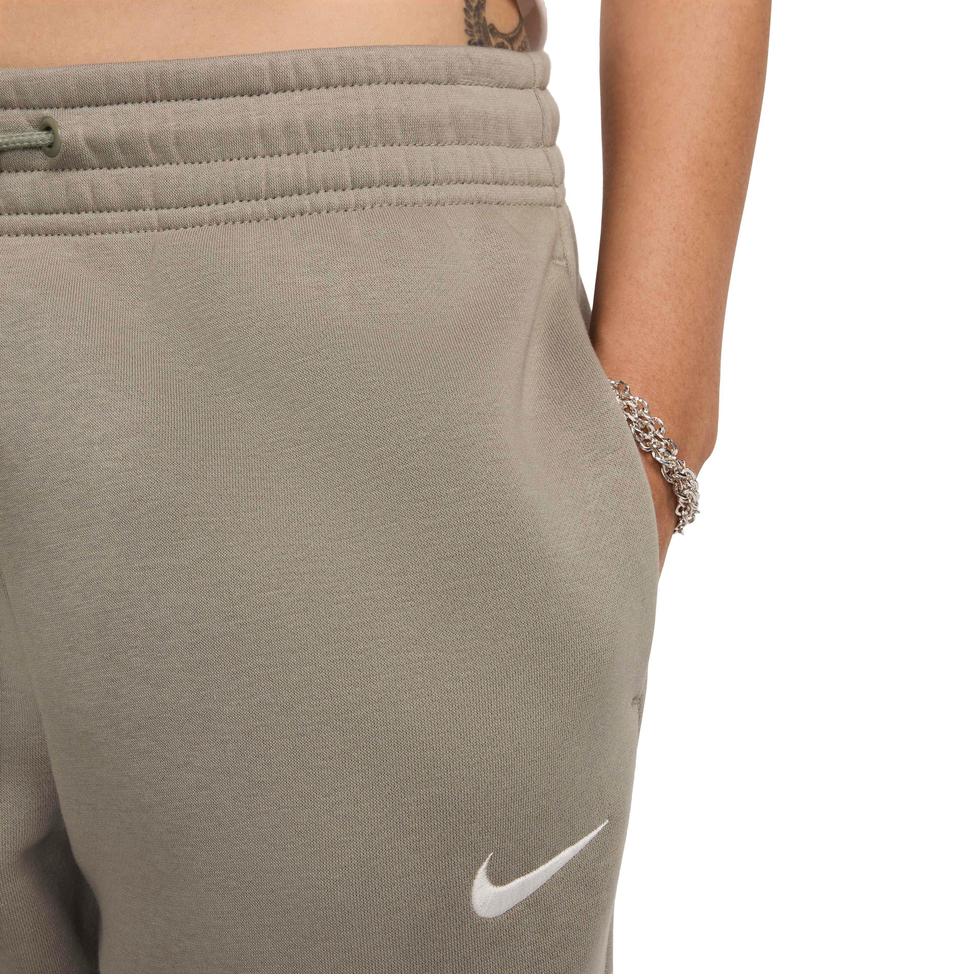 Nike Women's Sportswear Phoenix Fleece Mid-Rise Sweatpants - LT ARMY GREEN Thumbnail View 4
