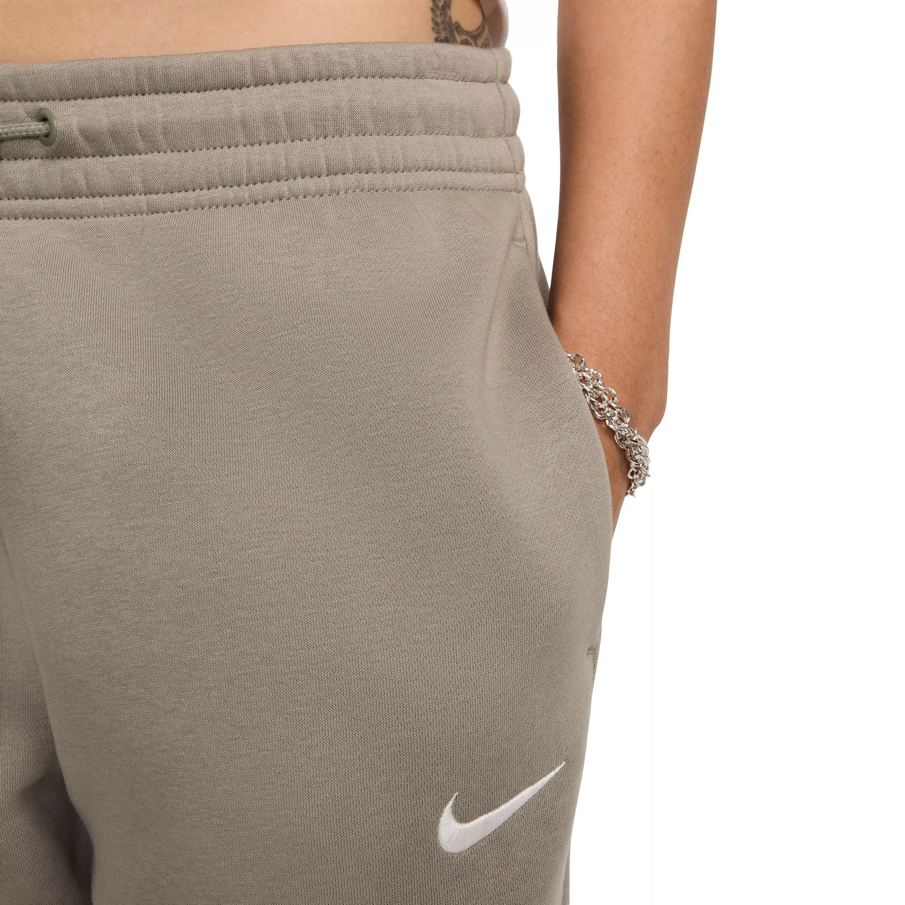 Nike Women's Sportswear Phoenix Fleece Mid-Rise Sweatpants - LT ARMY GREEN