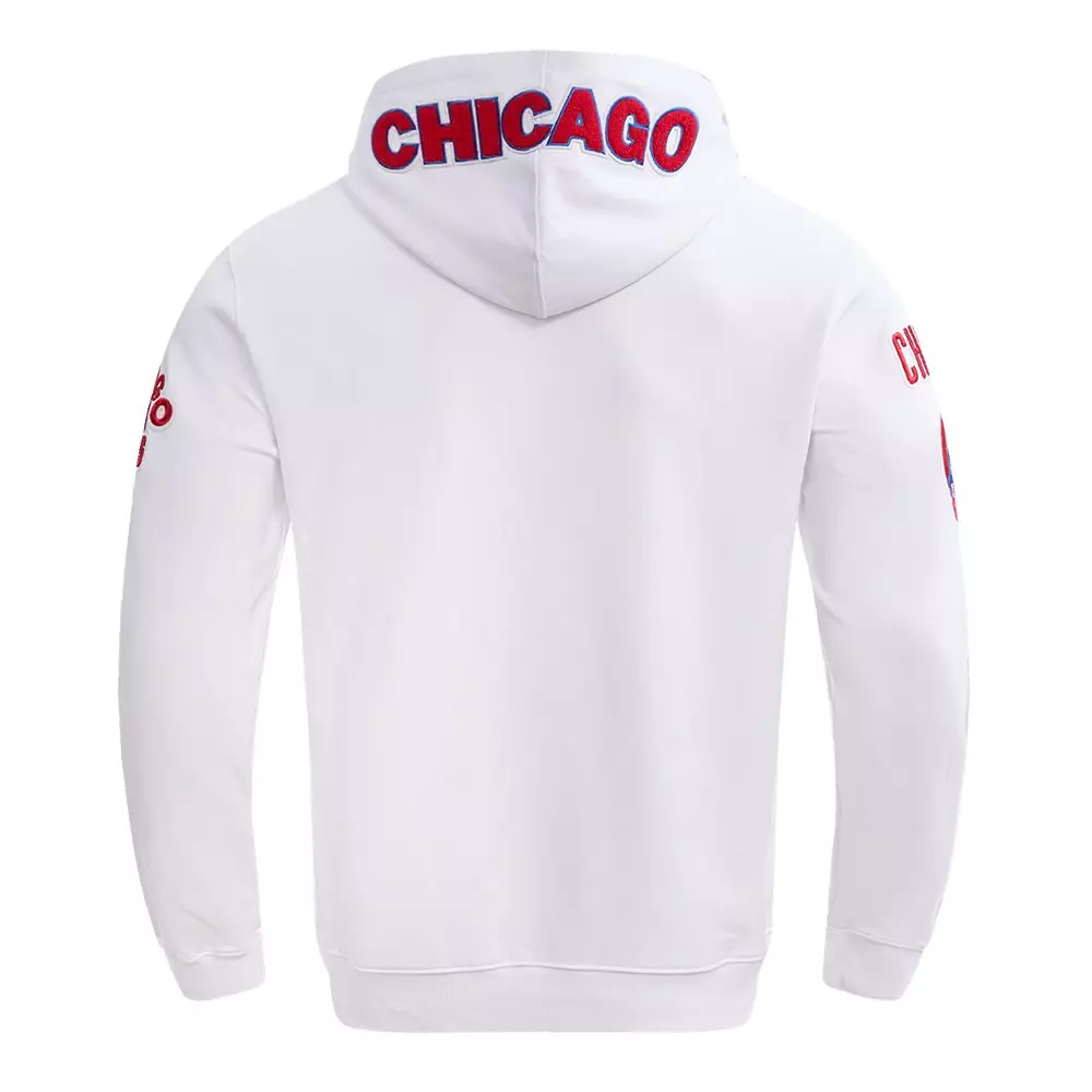 Pro Standard Men's MLB Chicago Cubs Chenille Pullover Hoodie - WHITE