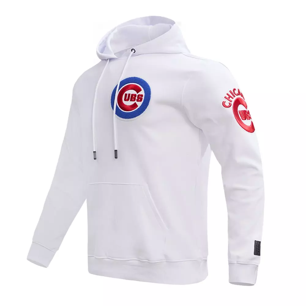 Pro Standard Men's MLB Chicago Cubs Chenille Pullover Hoodie - WHITE