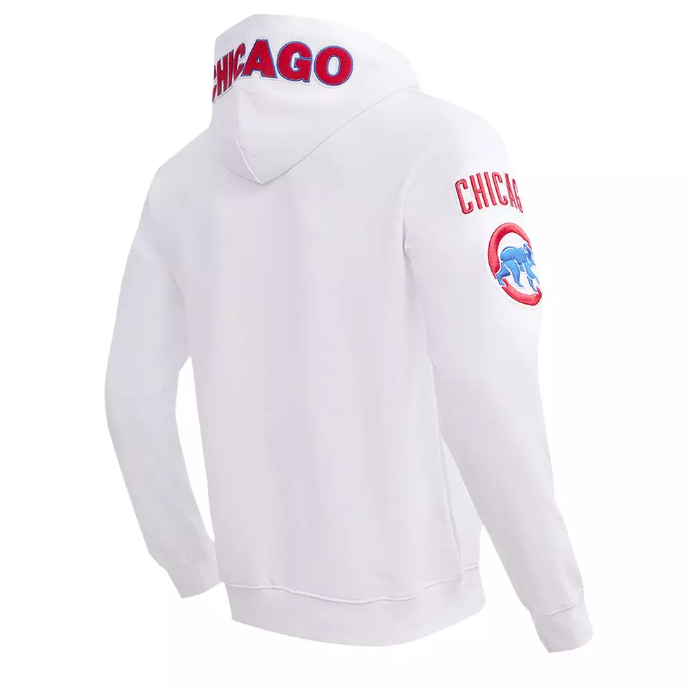 Pro Standard Men's MLB Chicago Cubs Chenille Pullover Hoodie - WHITE
