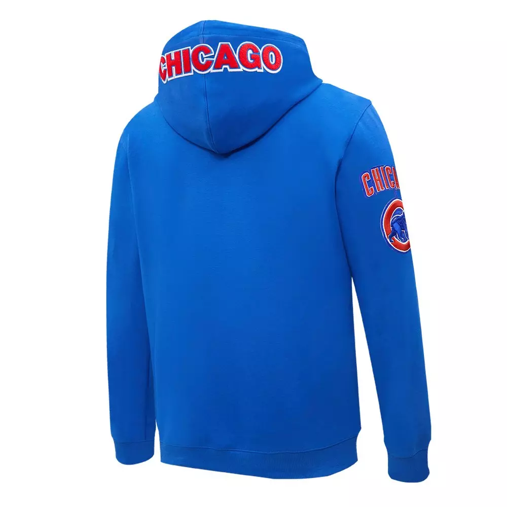 Pro Standard Men's MLB Chicago Cubs Chenille Pullover Hoodie - BLUE