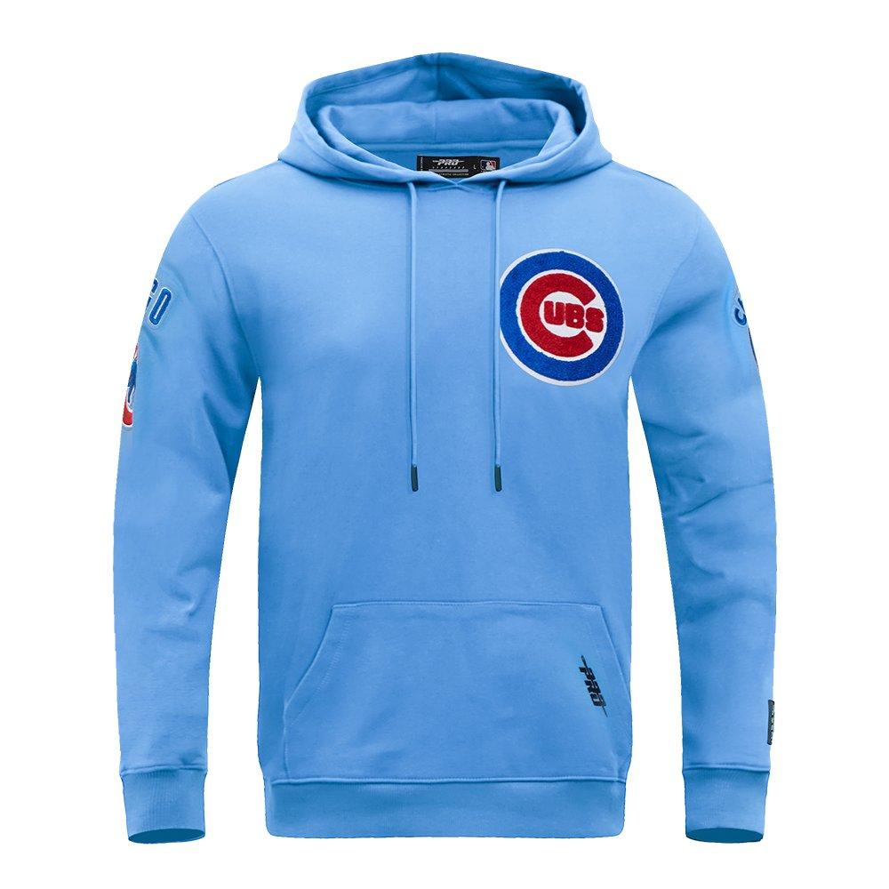 Pro Standard Men's MLB Chicago Cubs Chenille Pullover Hoodie - LT BLUE Thumbnail View 1