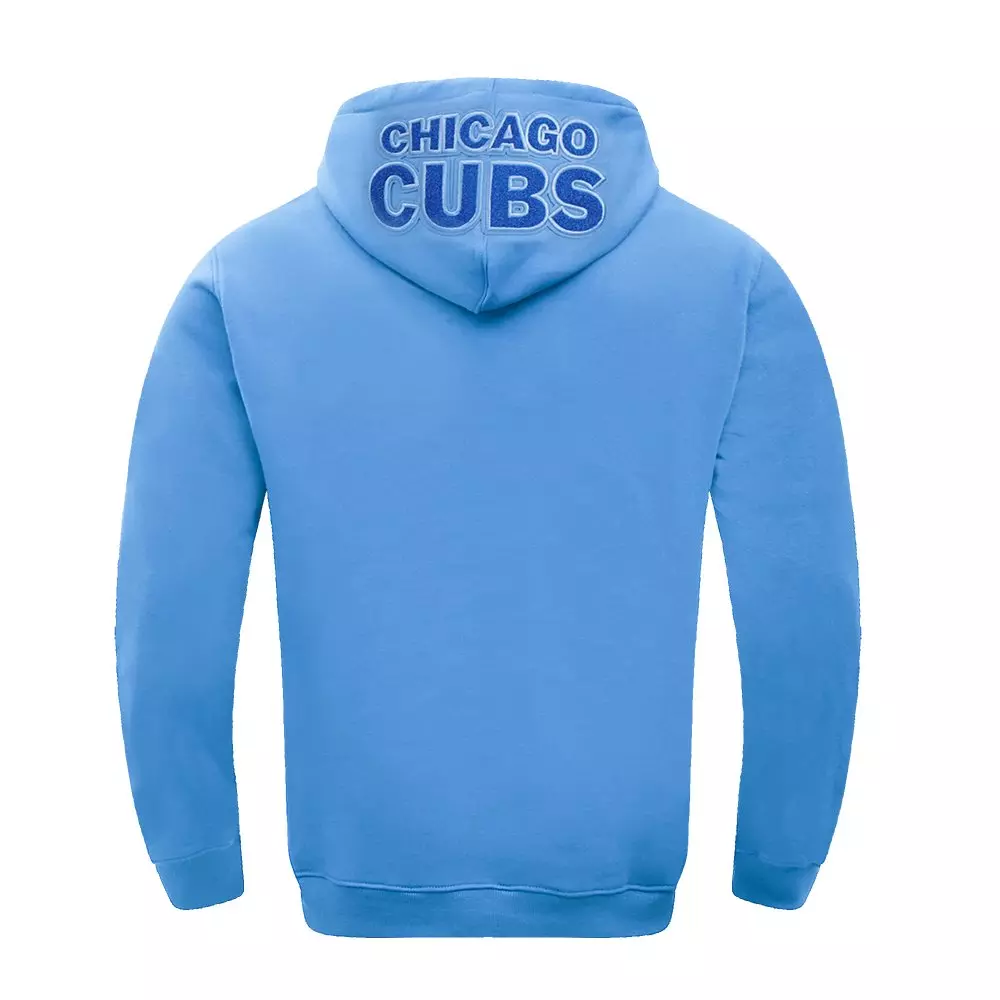 Pro Standard Men's MLB Chicago Cubs Chenille Pullover Hoodie - LT BLUE