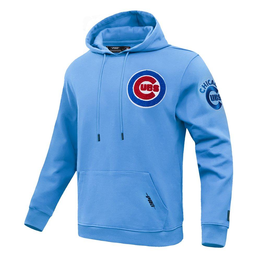 Pro Standard Men's MLB Chicago Cubs Chenille Pullover Hoodie - LT BLUE Thumbnail View 3