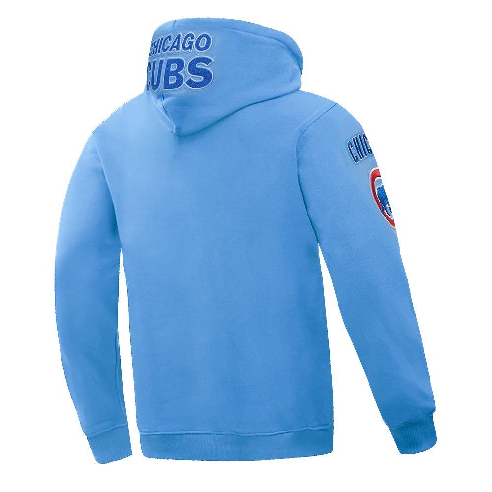 Pro Standard Men's MLB Chicago Cubs Chenille Pullover Hoodie - LT BLUE Thumbnail View 4
