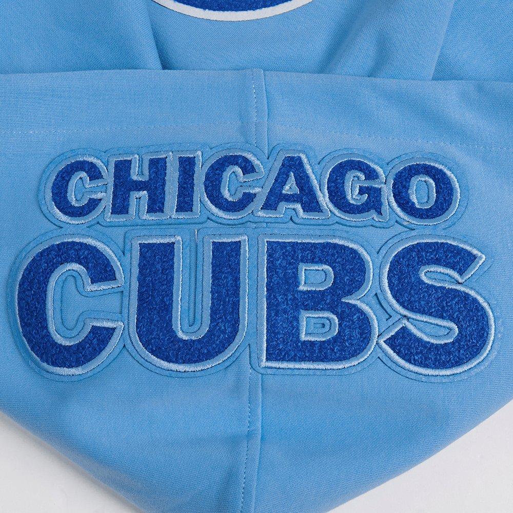 Pro Standard Men's MLB Chicago Cubs Chenille Pullover Hoodie - LT BLUE Thumbnail View 5